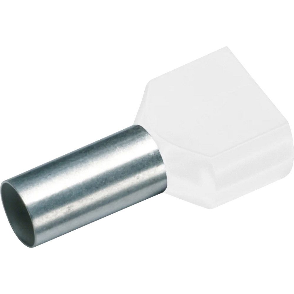 Cimco Aderendhülsen Cimco 187717 Zwillings-Aderendhülse 0.5 mm² Teilisoliert Weiß 100 St., Zw.Aderendh. 2x0,5mm² x 8mm, weiß
