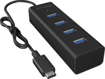 ICY BOX ICY BOX Type-C zu 4-Port USB 3.2 Gen 1 Hub USB-Adapter USB-C, Alu-Gehäuse