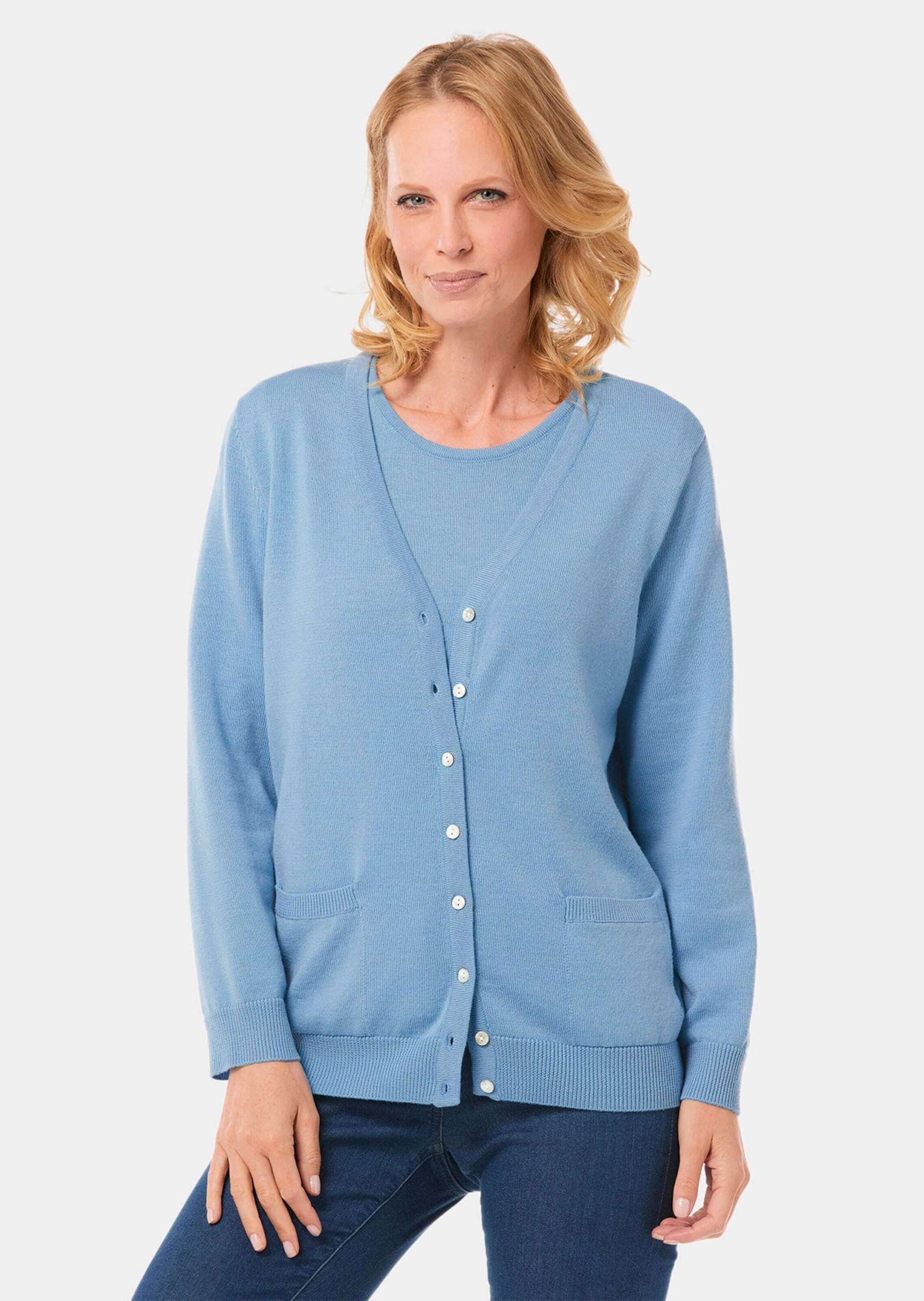 Strickjacke Rundhals Peter Hahn Strickjacke Wolle Peter Hahn