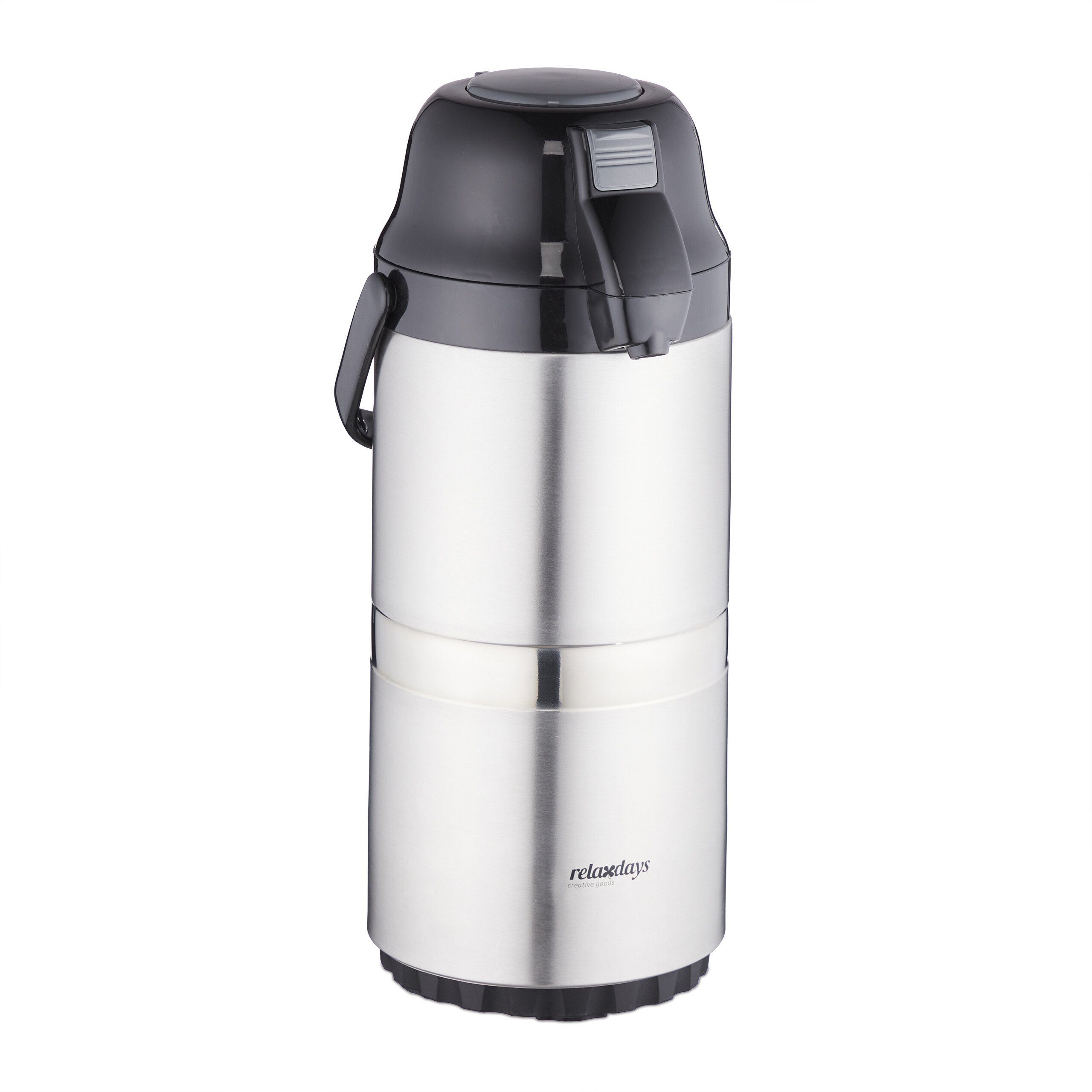 relaxdays Pump-Isolierkanne Kaffee Pumpkanne 3 Liter