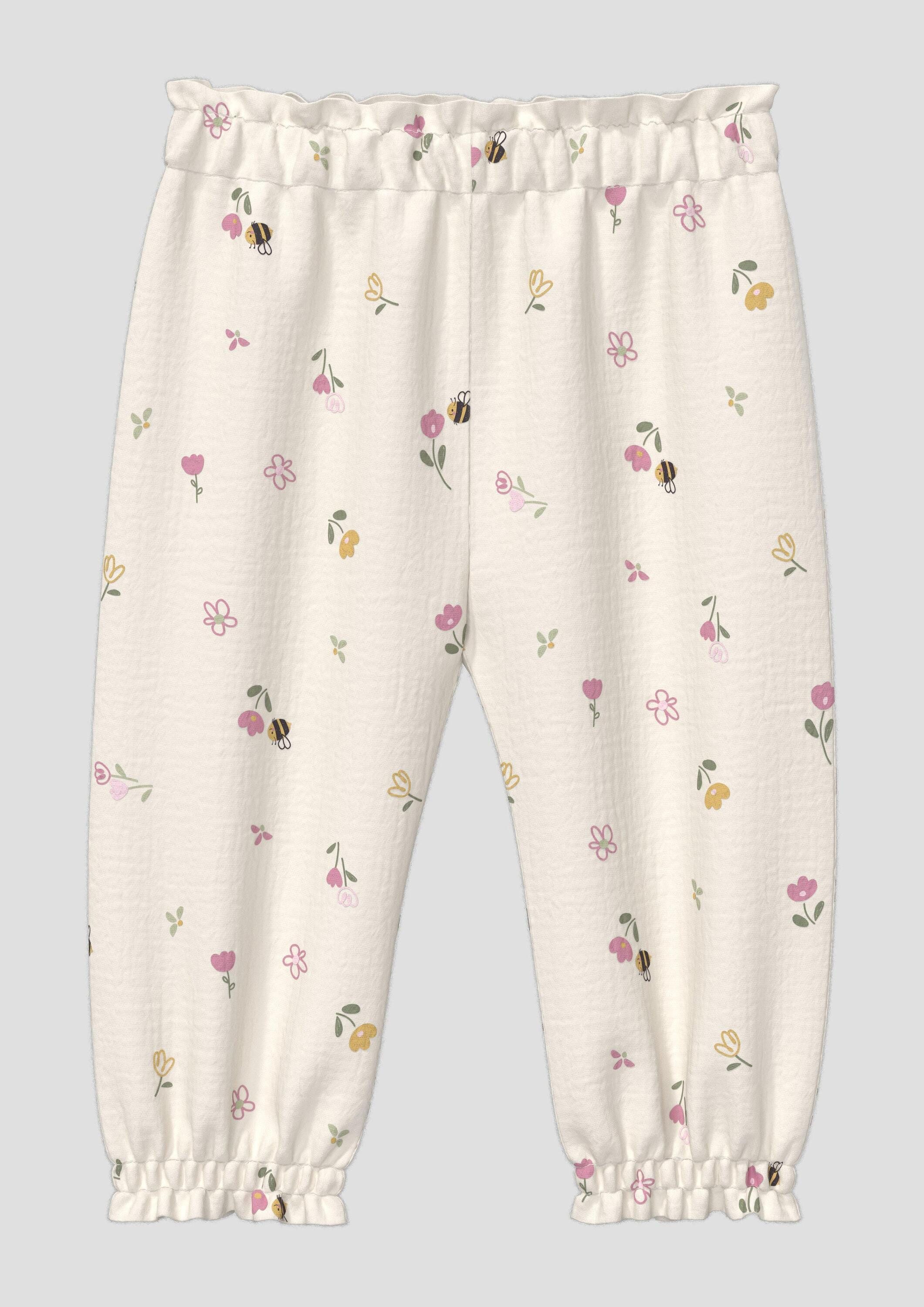 s.Oliver Chinos Hose Musselin-Hose mit Paperbag-Bund