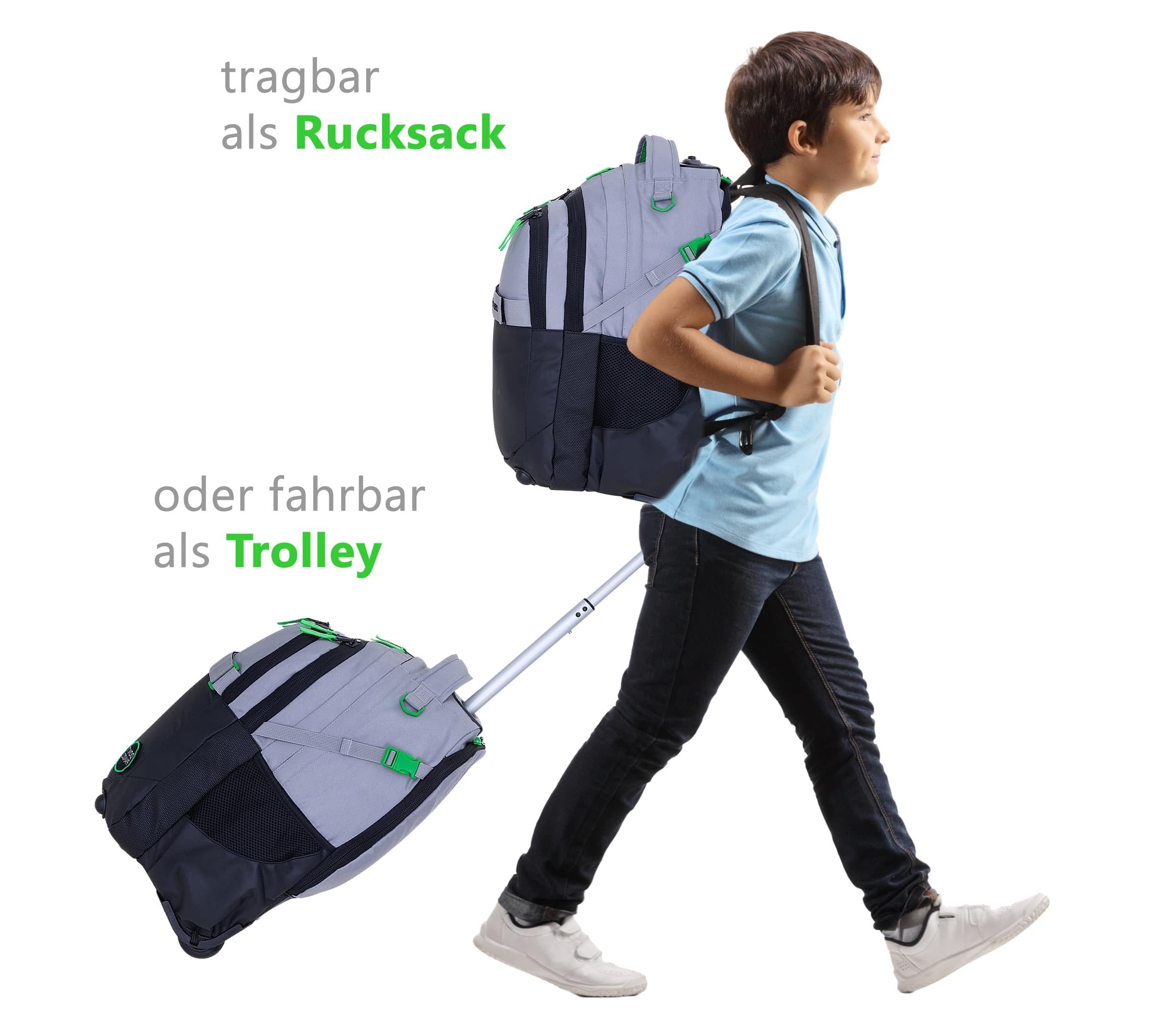 ELEPHANT Schulrucksack Schultrolley Trolley Hero Signature Schulrucksack (3 Teile Set), Rucksacktrolley Schule Rucksack Trolly, Sporttasche, Mäppchen Box +tsm – Bild 2 von 5