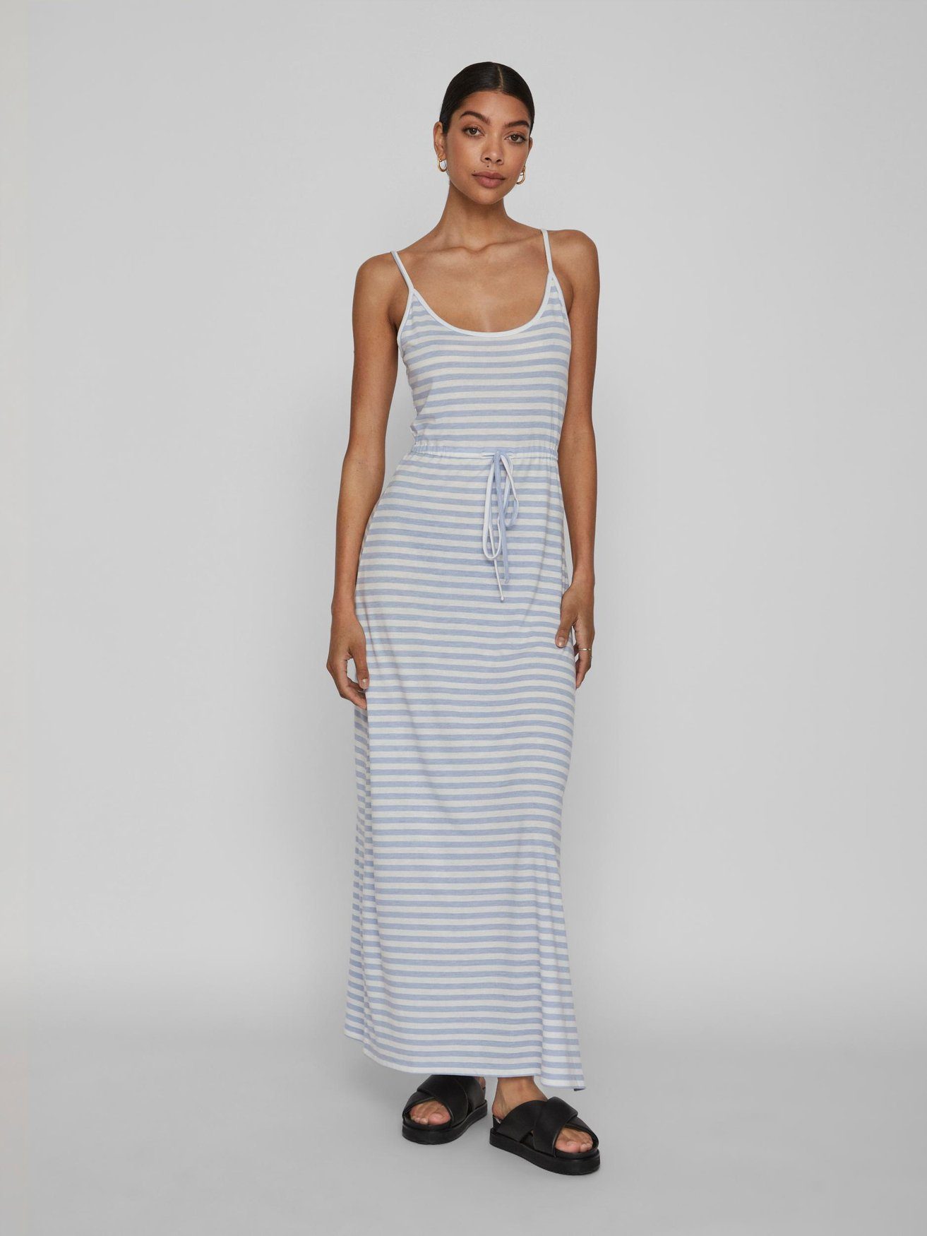 Shirtkleid Kleid Dress mit Jersey Vila VIMOONEY in Tunnelzug (lang) Maxi Blau 5733