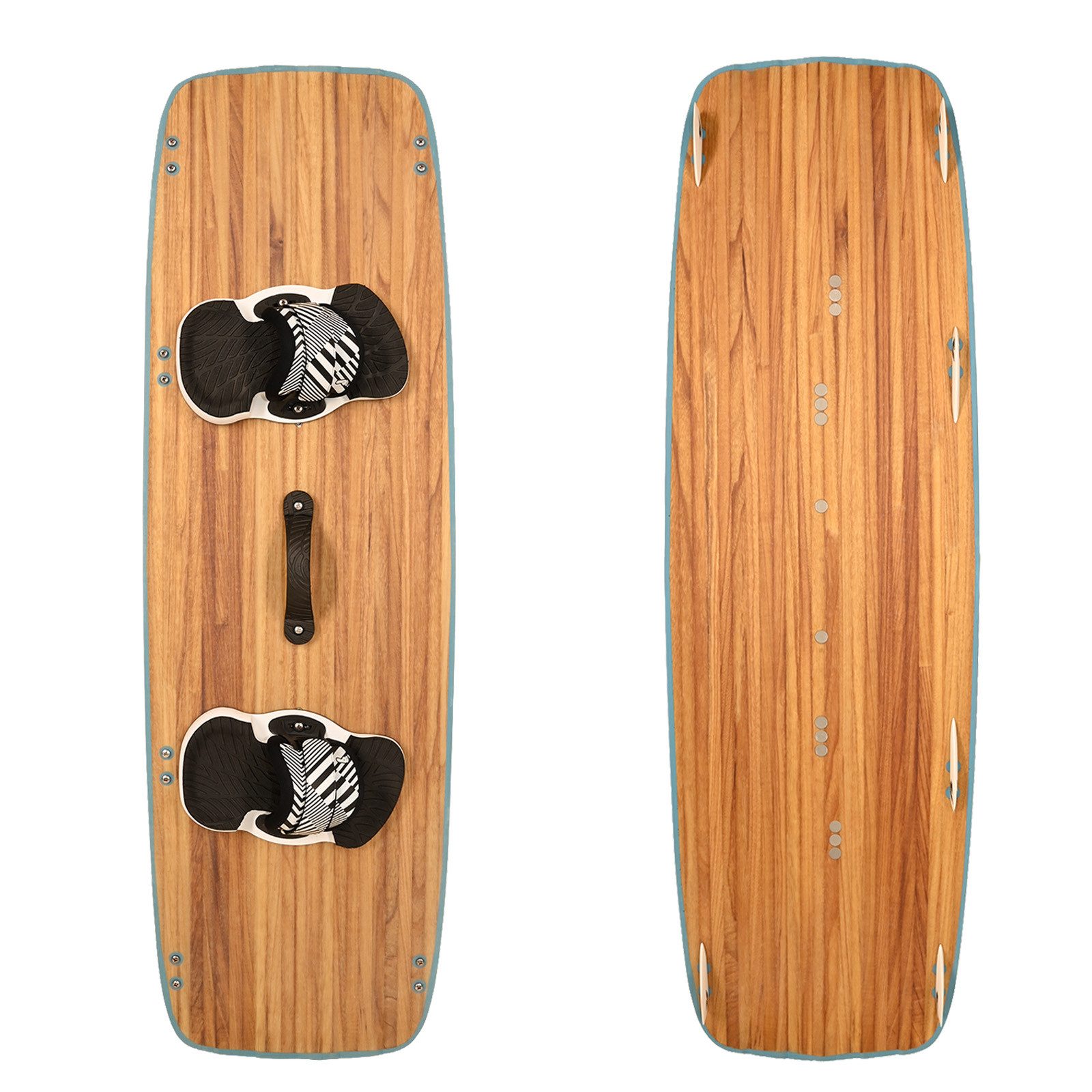 F2 Kiteboard F2 Set Kiteboard Classic Wood Blue 147cm + Bindung S/M + GFK/Slider Fi