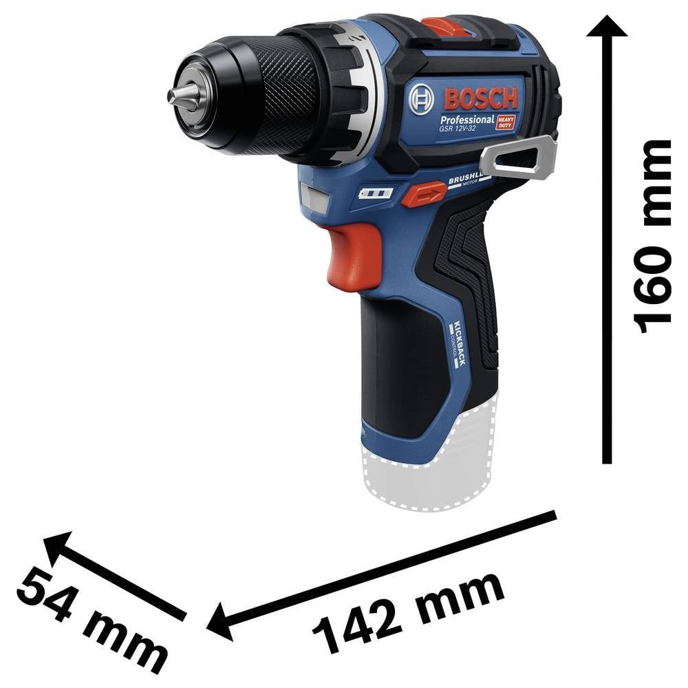 Bosch Professional Akku-Schrauber Akku-Schrauber 12 V 2 Ah Li-Ion bürstenlos, inkl. Akku, inkl., bürstenlos, inkl. Akku, inkl. Ladegerät