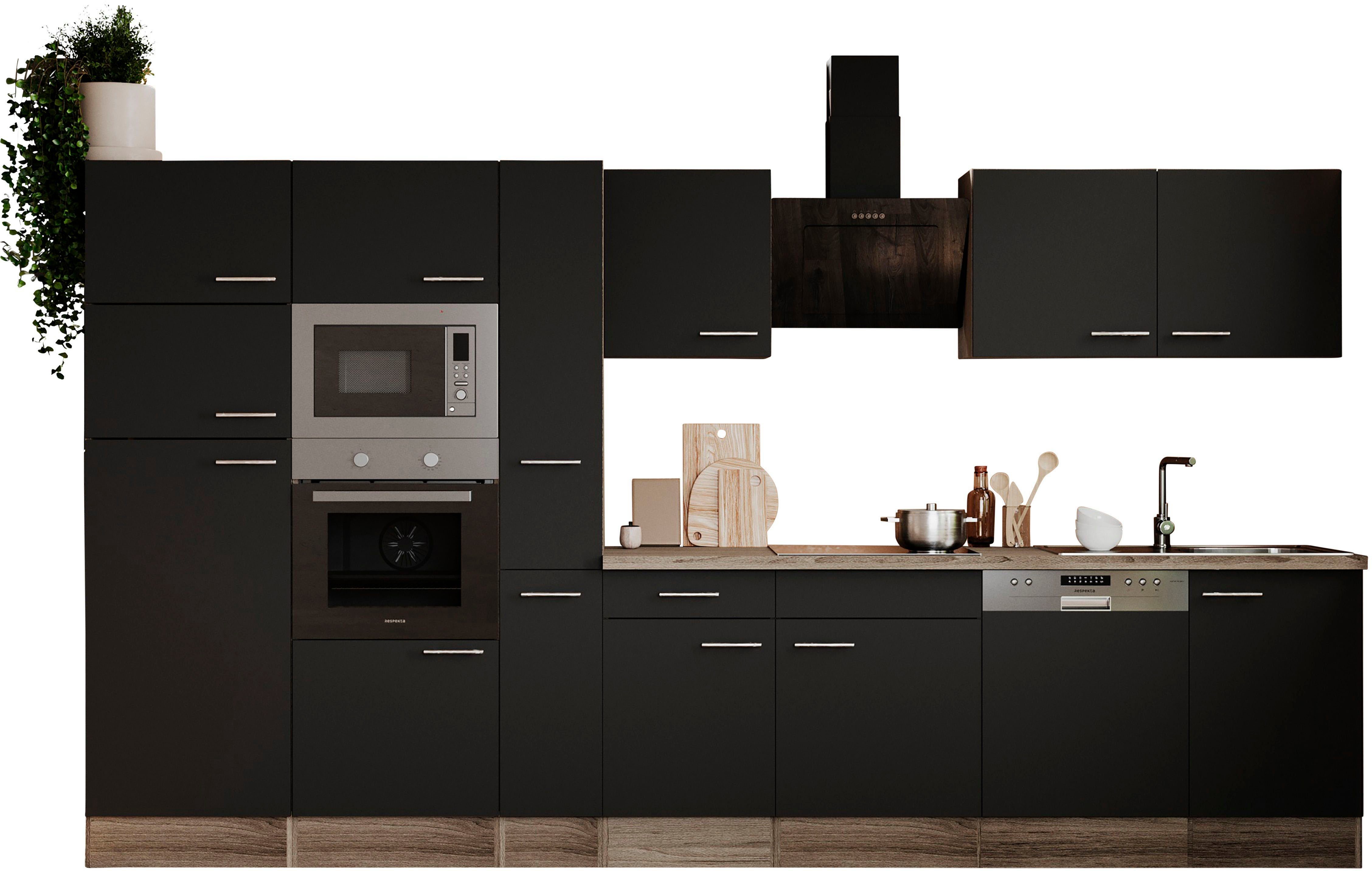 RESPEKTA Küchenzeile Oliver, Breite 370 cm, wechselseitig aufbaubar günstig online kaufen