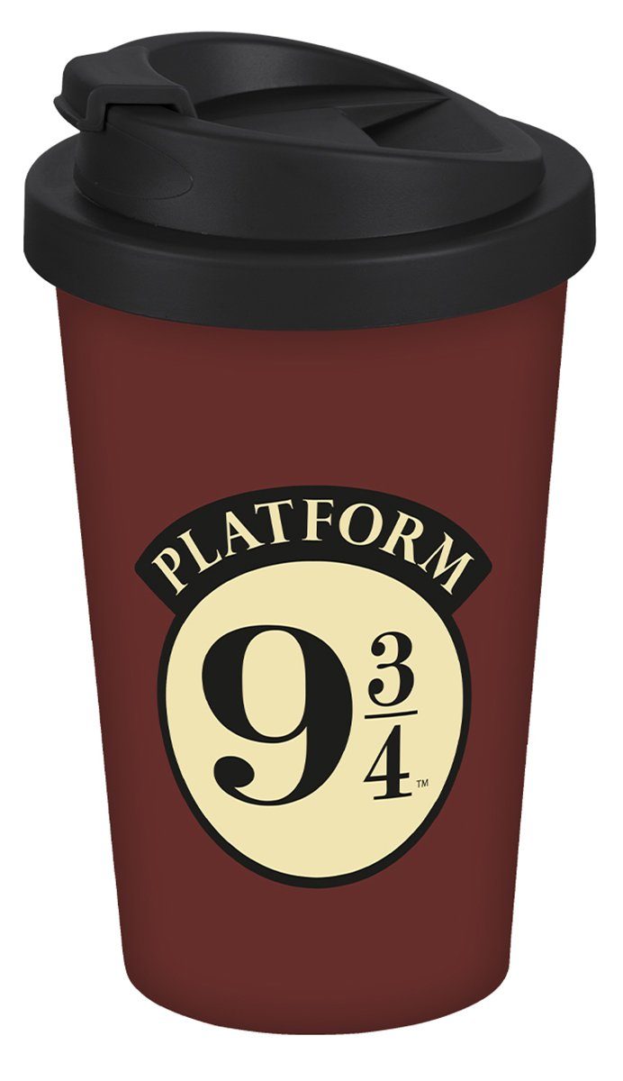 Geda Labels GmbH Coffee-to-go-Becher Harry Potter Hogwarts Express, 1-tlg., PP, Bordeaux, 400 ml, doppelwandig, auslaufsicher