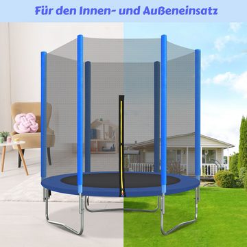 OKWISH Kindertrampolin Fitnesstrampolinm Gartentrampolin, Ø 185 cm, (belastbar bis 50 kg), mit Sicherheitsnetz und Randabdeckung,197 x 185 cm