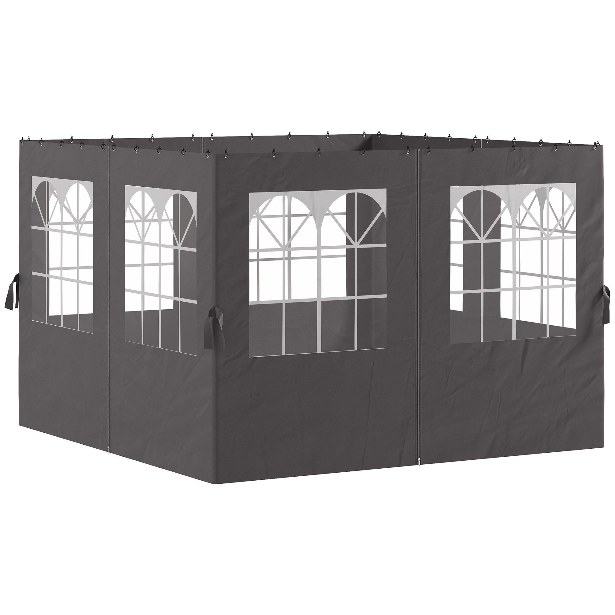 Pavillonseitenteil mit 8 Fenster, Klettverschluss
