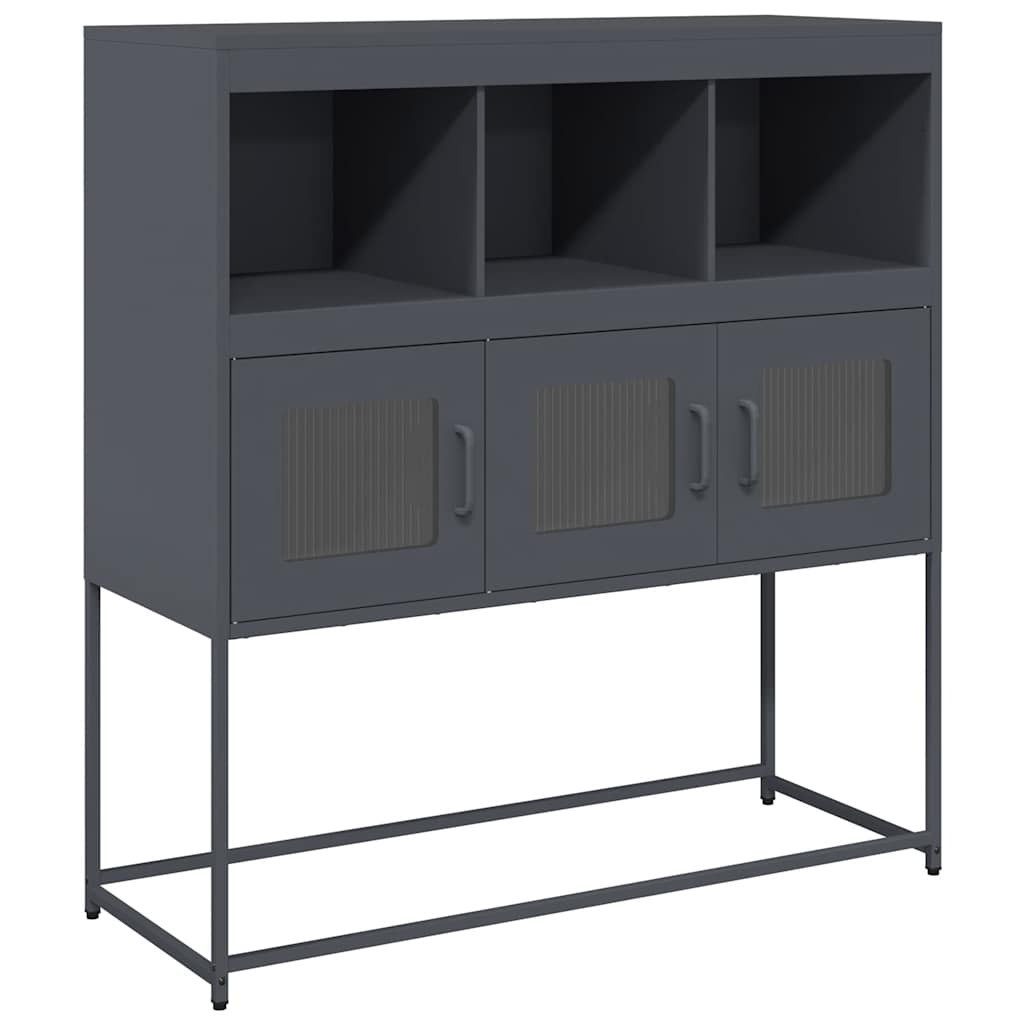 vidaXL Sideboard Sideboard Anthrazit 100,5x39x107 cm Kaltgewalzter Stahl (1 St)