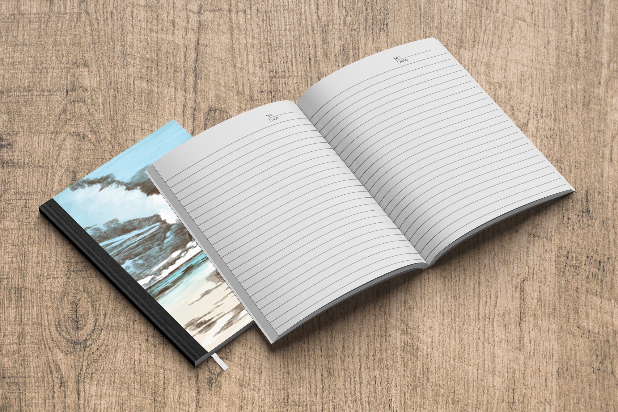 Haushaltsbuch Strand Palme Journal, Meer, A5, - Notizbuch Merkzettel, Seiten, Notizheft, Tagebuch, MuchoWow 98 -
