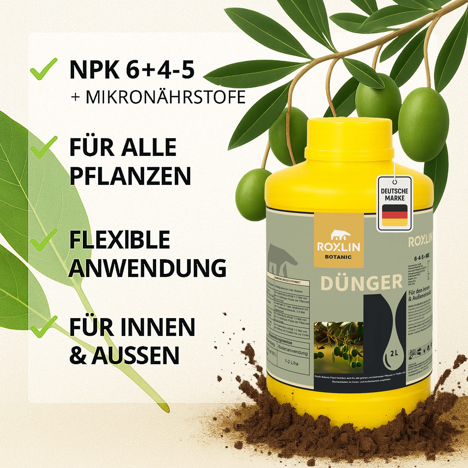 Roxlin Gartendünger Olivenbaum dünger Dünger 2L günstig online kaufen