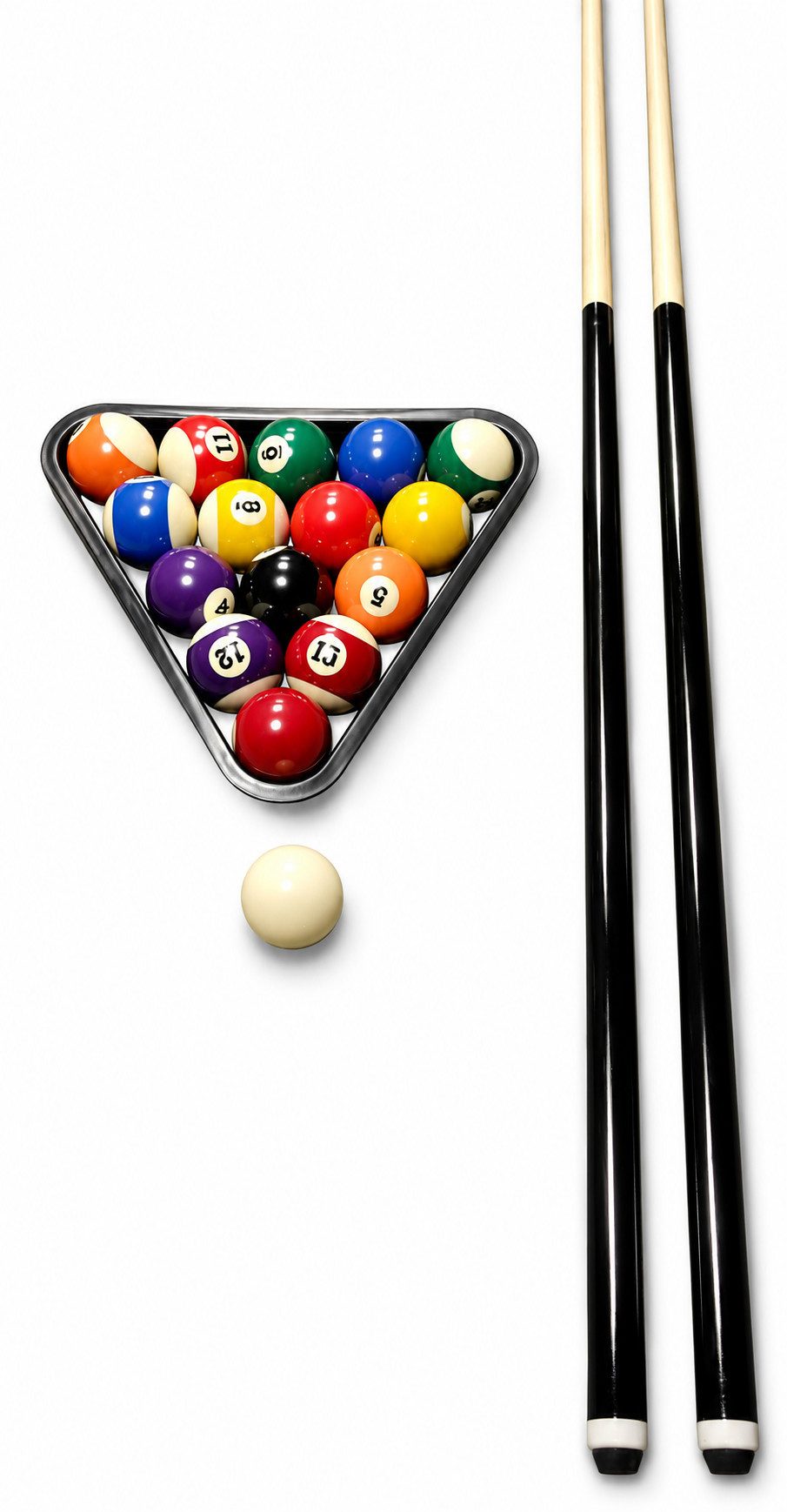 Billardqueue John West Billard Einsteiger Set - Kugeln + Triangel + 2 Queues