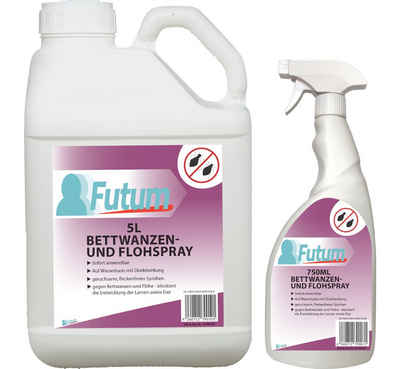 FUTUM Insektenspray Anti-Bettwanzen-Spray Floh-Mittel Ungeziefer-Spray, 5.75 l, auf Wasserbasis, geruchsarm, brennt / ätzt nicht, mit Langzeitwirkung