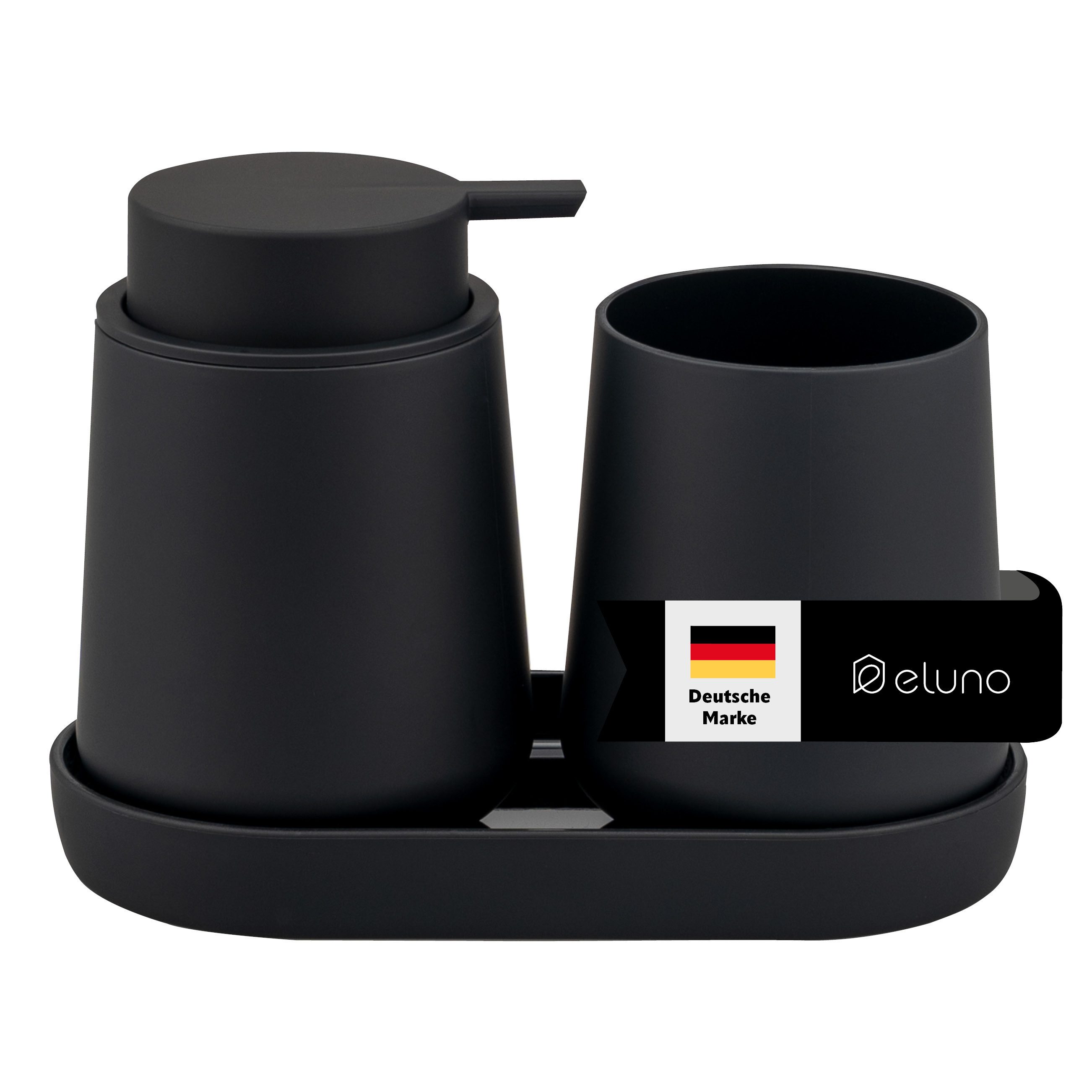 eluno Badaccessoire-Set TESERO 3tlg. Soft-Touch in Schwarz günstig online kaufen