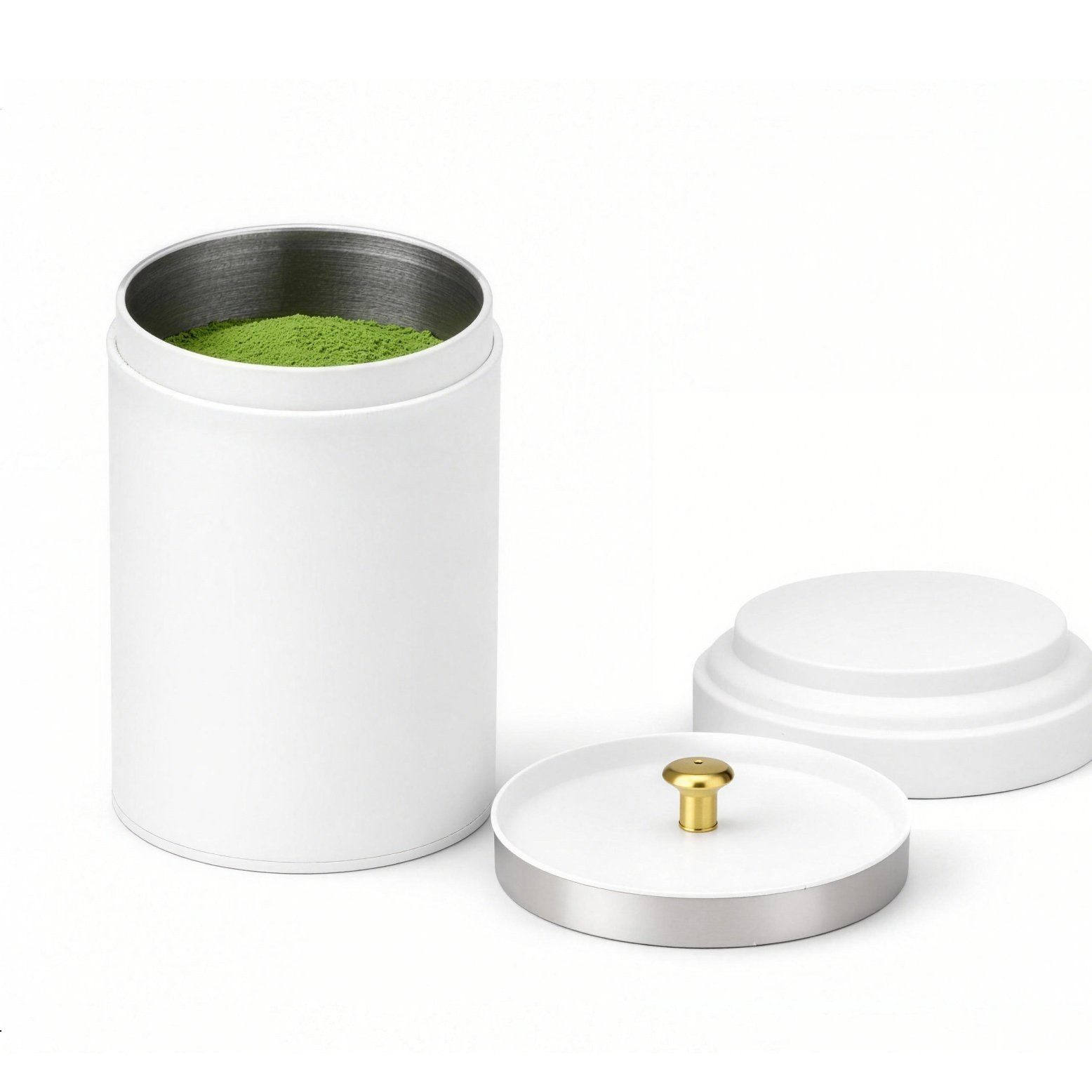 Goodwei Teedose Klassische Teedose aus Metall (250 ml) mit traditionellem Design, weiß, Weißblech, (3-tlg) – Bild 2 von 5