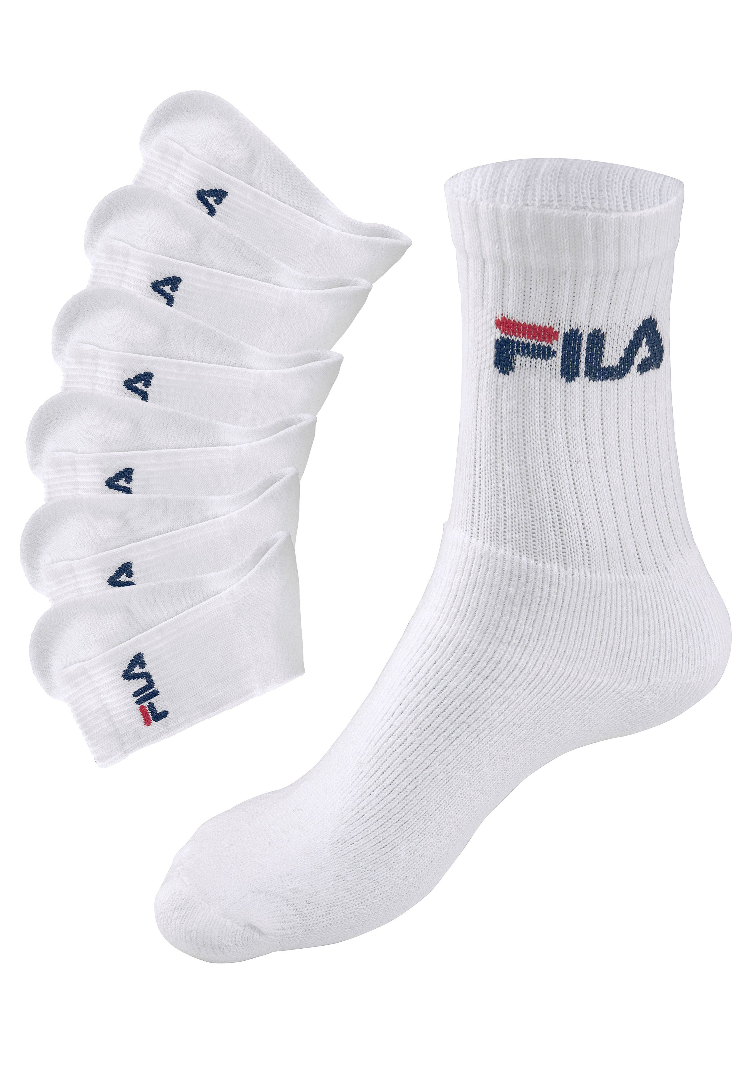 Fila Tennissocken UNISEX CREW TENNIS FULL TERRY SOCKS (6-Paar, 6 Paar) Sportsocken, flache Zehennaht