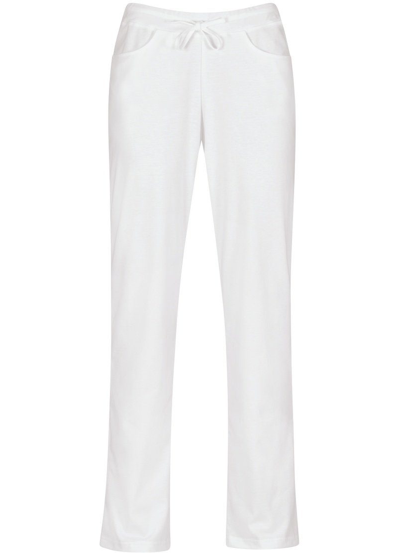 Hüfthose Trigema Jerseyhose Baumwolle DELUXE TRIGEMA weiss