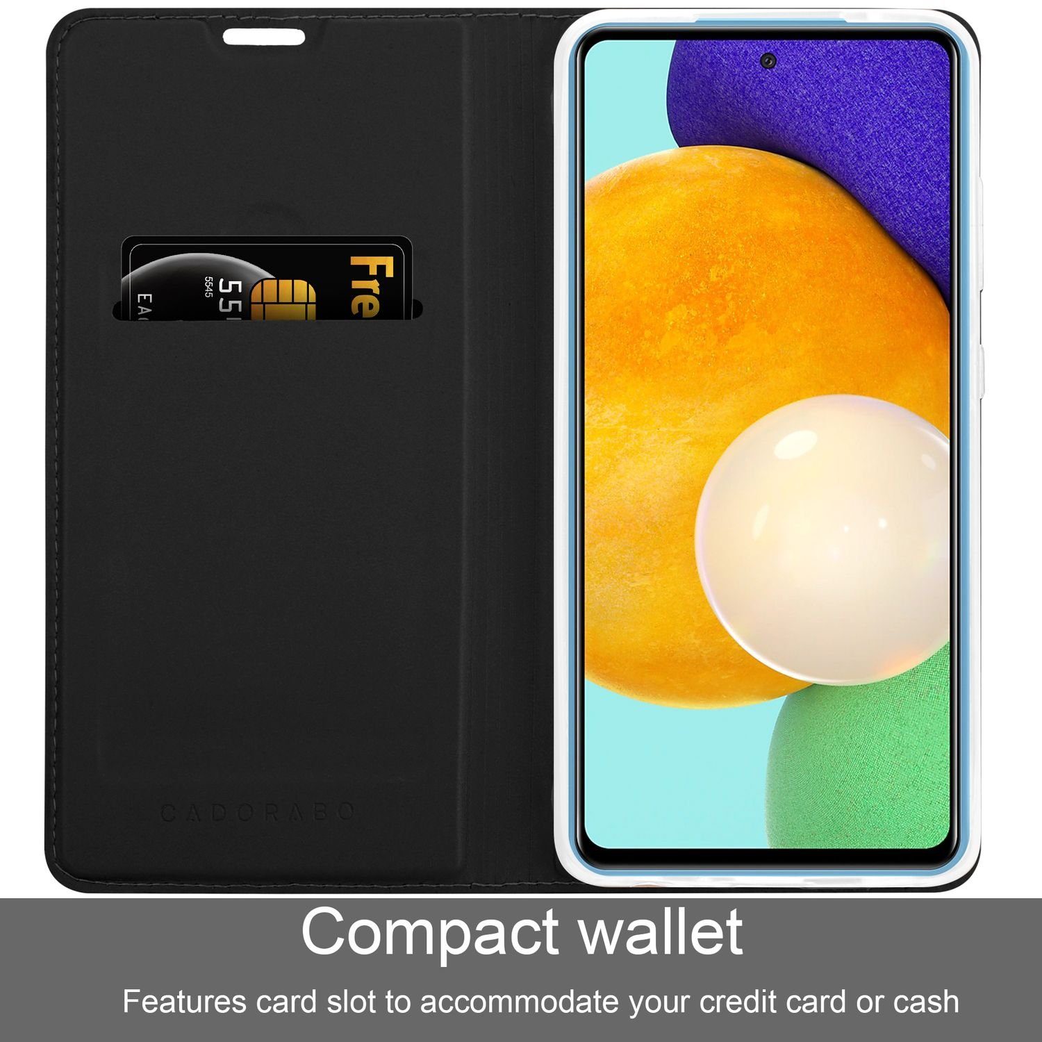 Cadorabo Handyhülle für Samsung Galaxy A52 (4G / 5G) / A52s Hülle Samsung Galaxy A52 (4G / 5G) / A52s, Schutzhülle Hülle mit Standfunktion, Magnetverschluss und Kartenfach