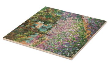 Posterlounge Holzbild Claude Monet, Garten des Künstlers in Giverny, Wohnzimmer Malerei