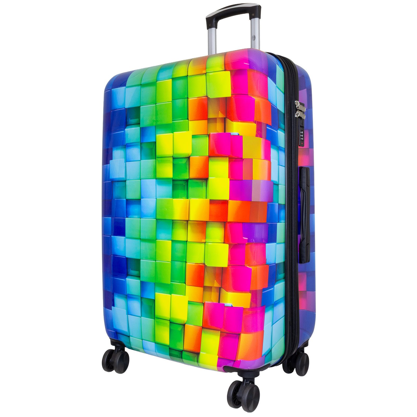 Trendyshop365 Hartschalen-Trolley Motivkoffer Mosaik mit mehrfarbigem 3D Dr günstig online kaufen