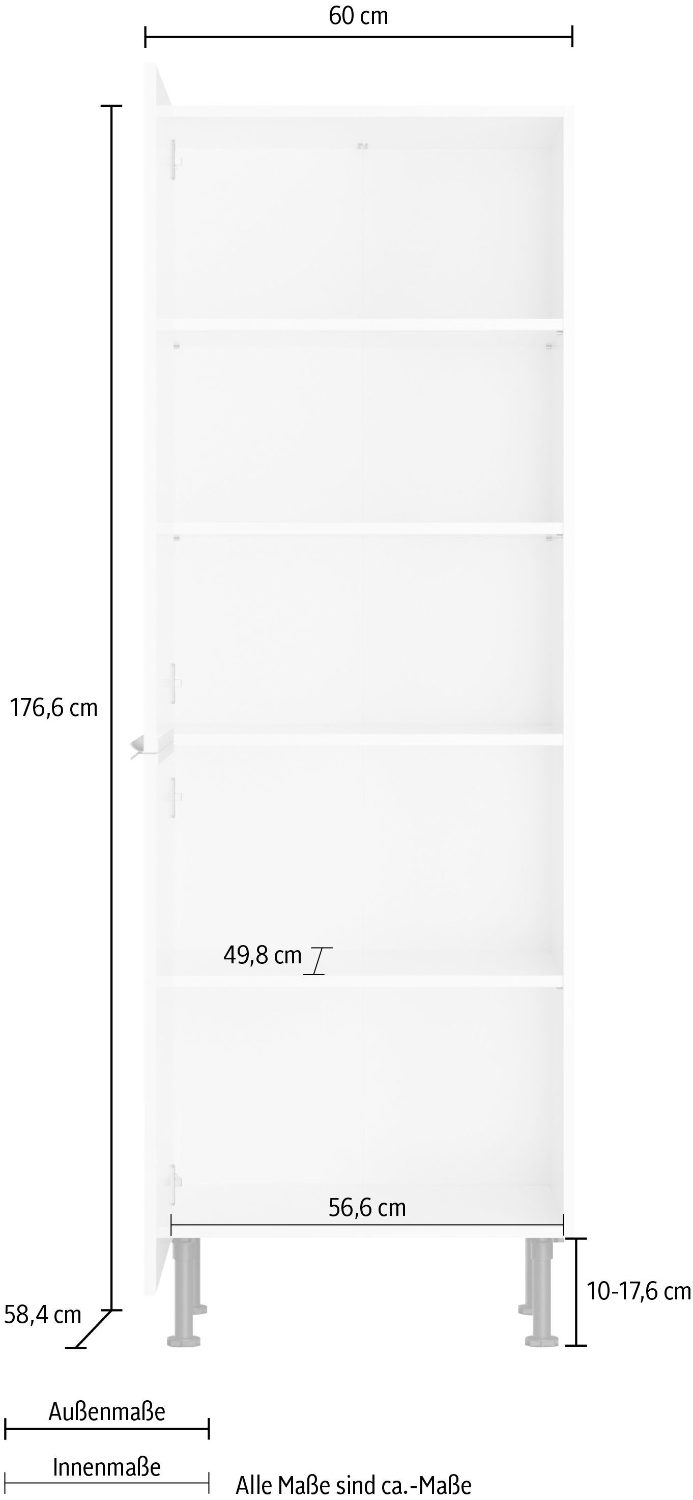 weiß OPTIFIT Aken weiß Hochschrank | Hochglanz-weiß