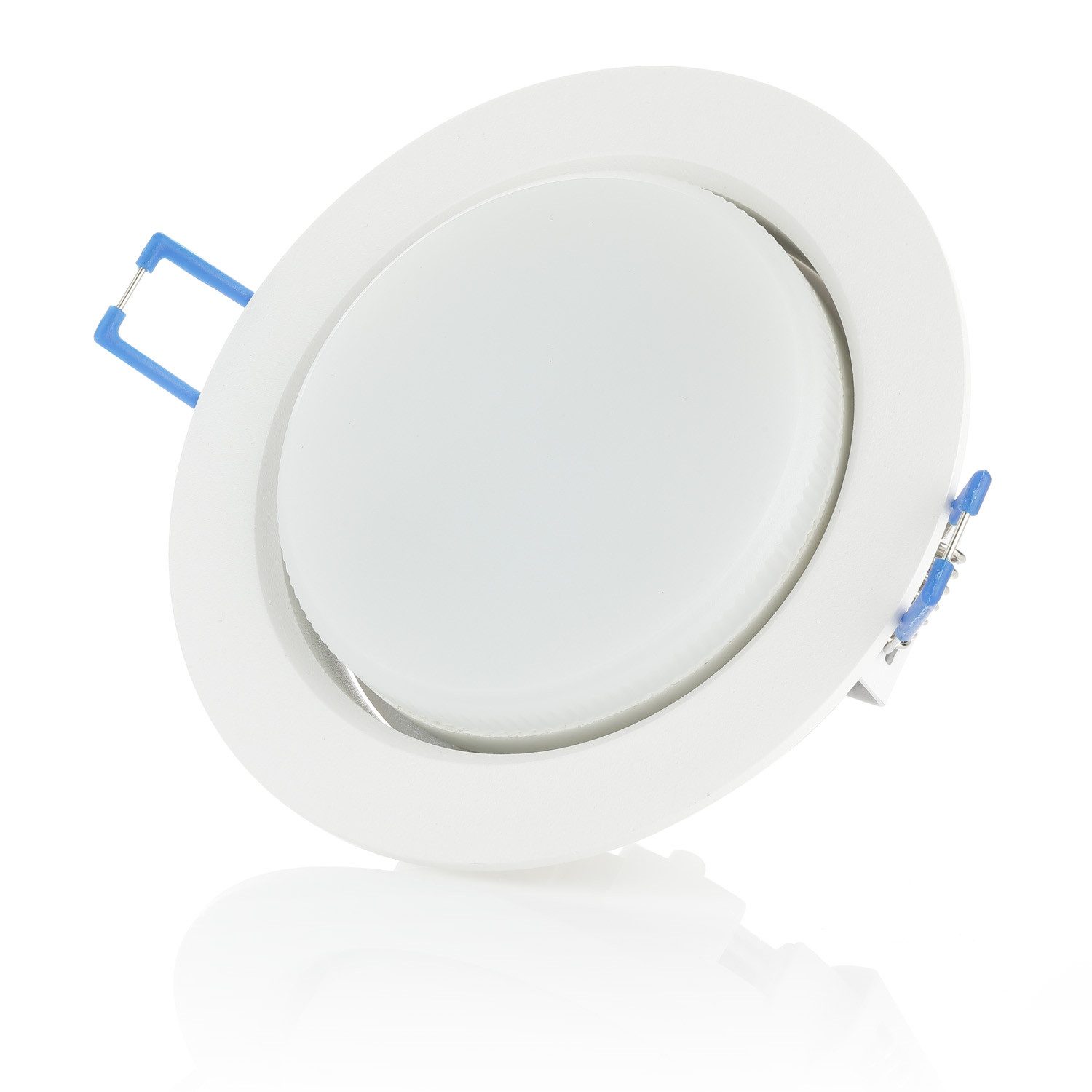 Sweet LED LED Einbaustrahler 6er Set GX53 flach Alu 8W Deckenspots weiß 230V, LED wechselbar, neutralweiß, 4000K, Deckenspots, Deckenstrahler, Einbauleuchten