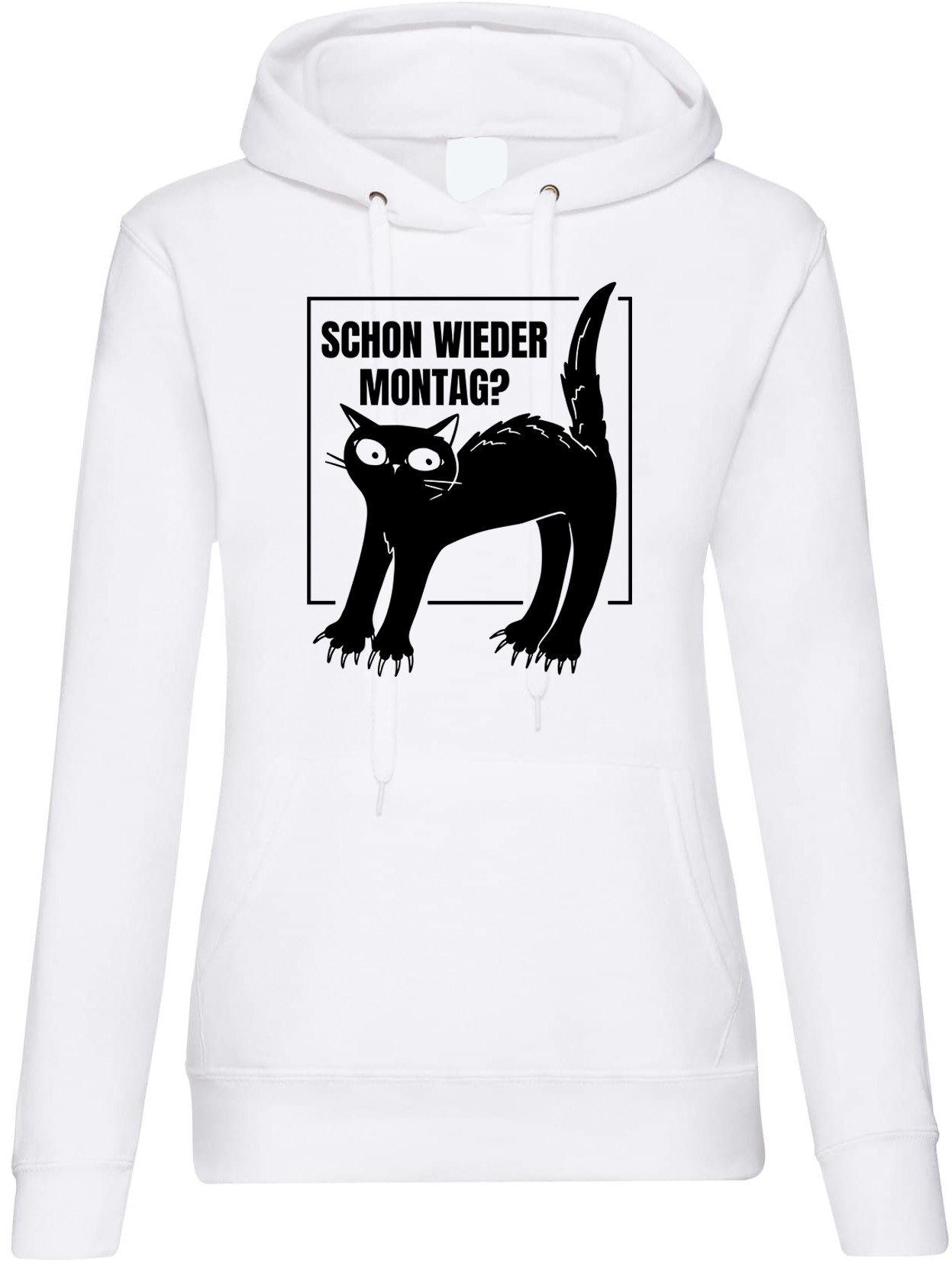 Kapuzenpullover Montags Katze Damen Hoodie Pullover