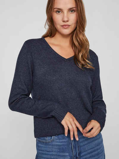 Vila В'язані светри Dünner В'язані светри Basic Stretch Sweater VIRIL 4595 in Dunkelblau