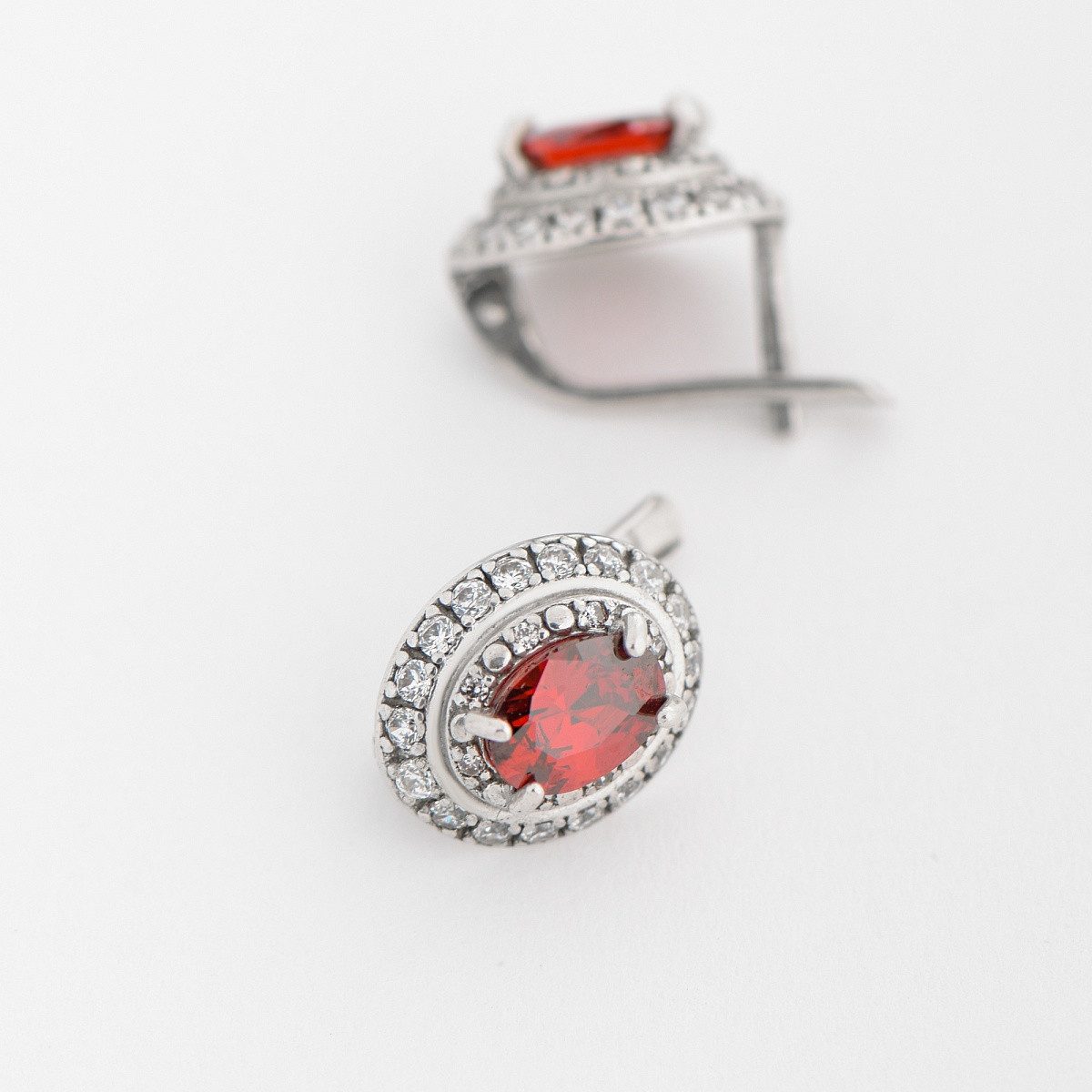 Secretforyou Creolen-Set Ohrringe Creolen 925 Silber Granat Zirkonia Steine günstig online kaufen