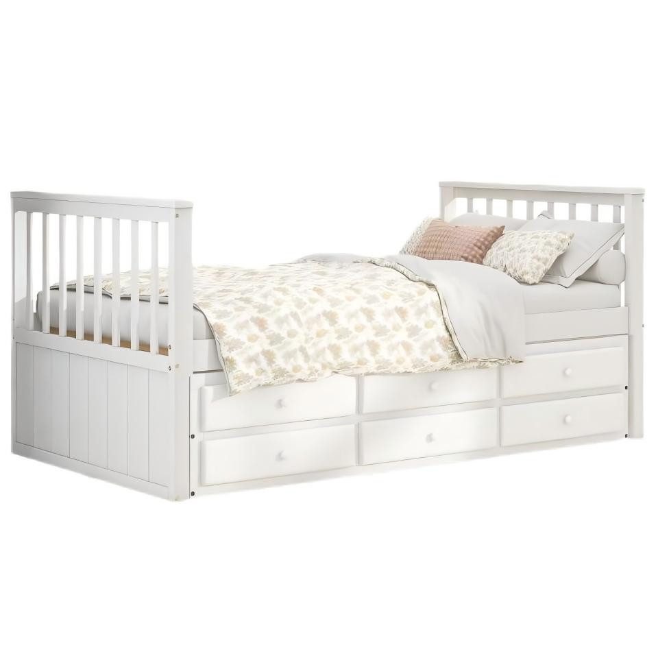 Daybett Minimalistisches Tagesbett aus Massivholz mit Stauraum