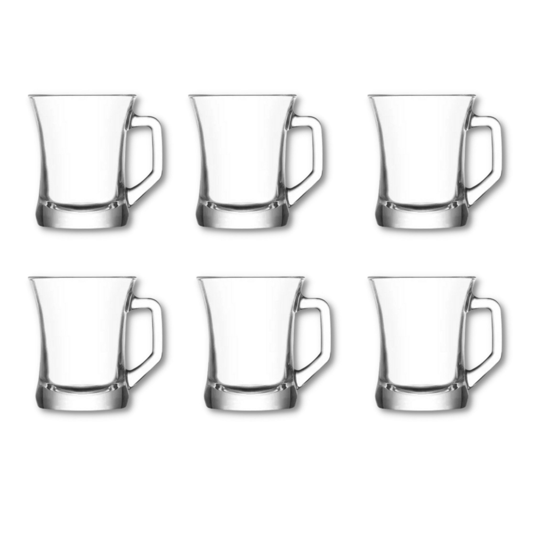 LAV Gläser-Set Zen+ Tassen, 6-tlg., Glas, 6er-Set, 210ml, ideal für Tee, Kaffee, Latte Macchiato