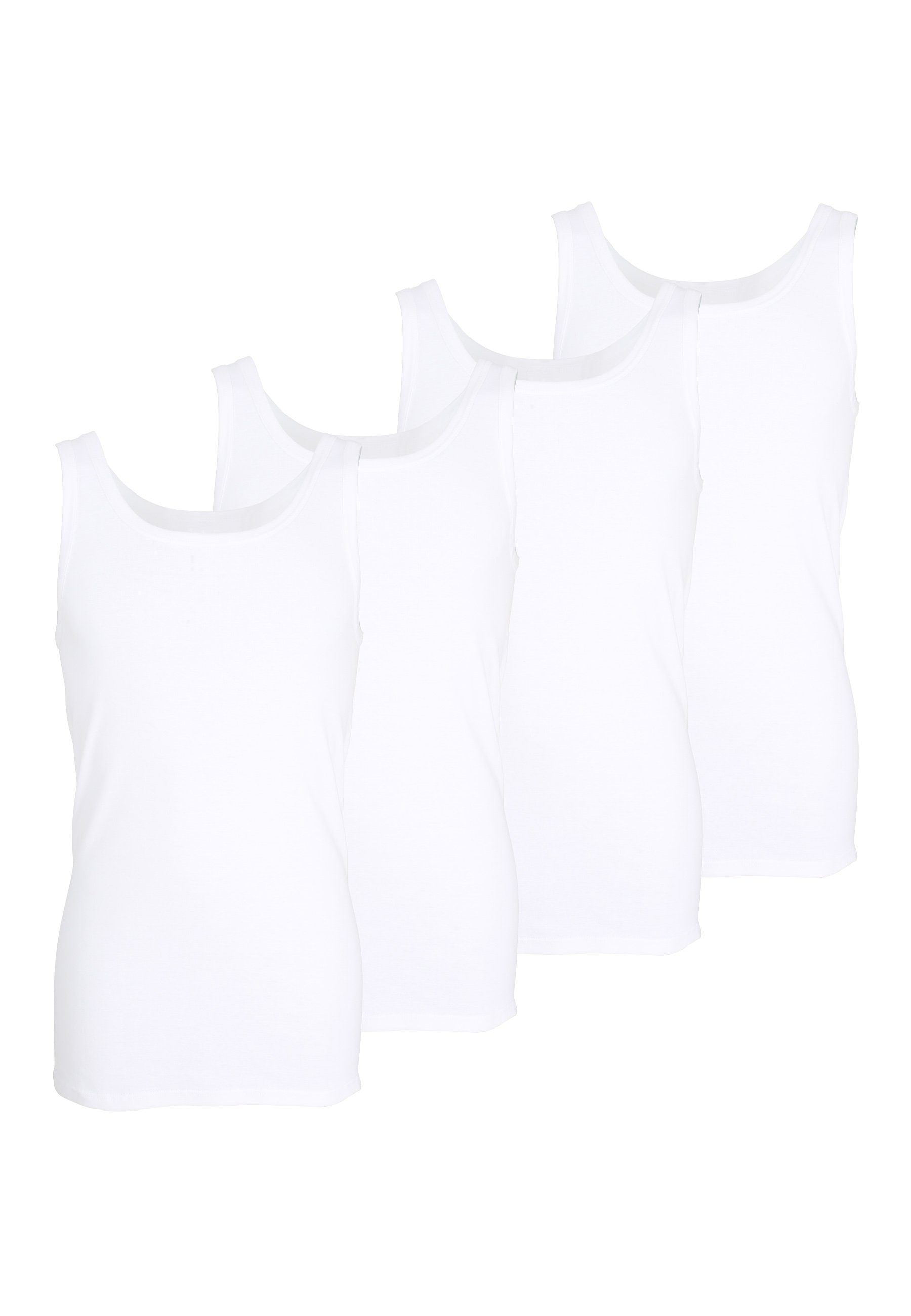 GÖTZBURG Unterhemd GÖTZBURG Herren Tank-Top weiß uni 4er Pack (4-St)