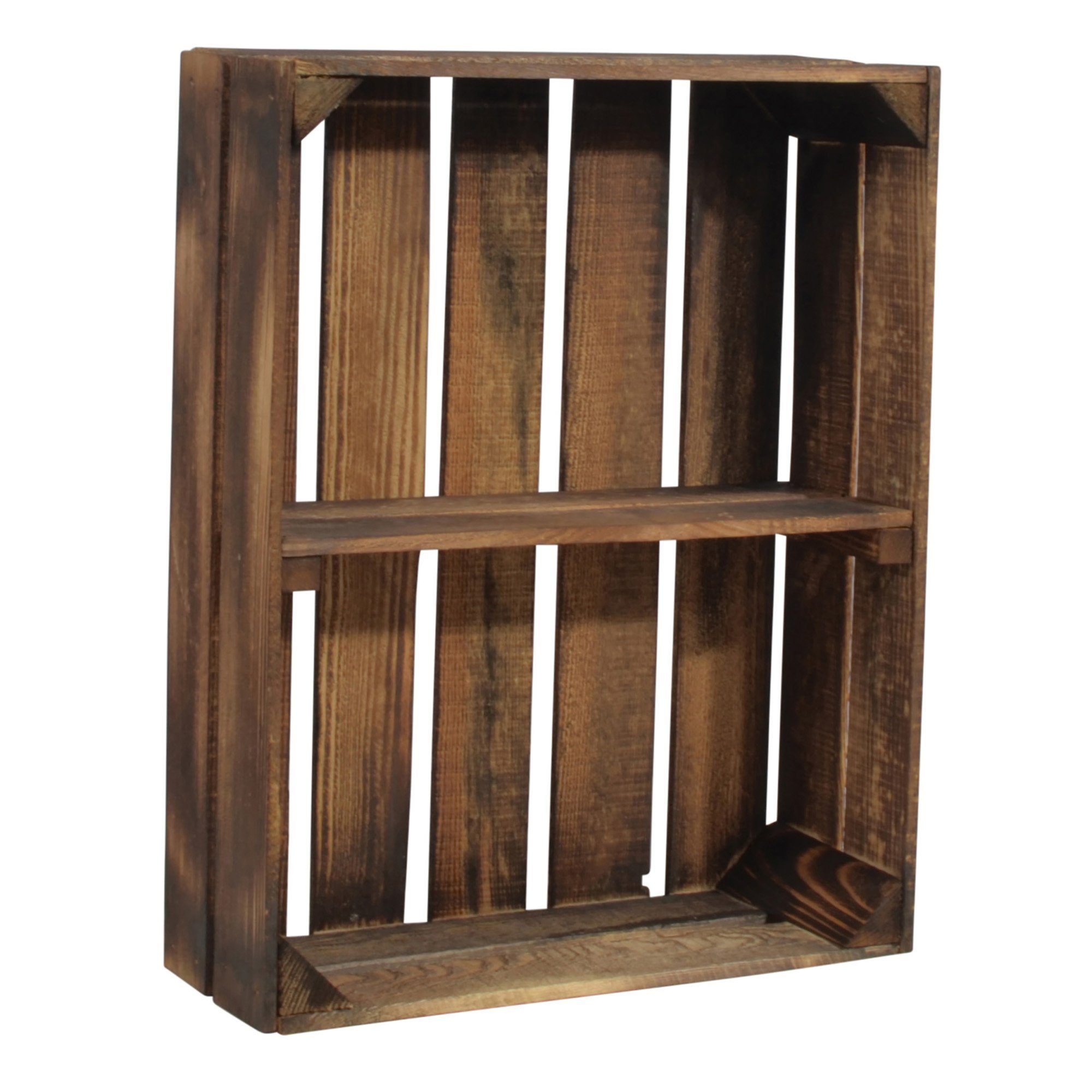 CHICCIE Holzkiste Holzregal Schmalhanz 50x40x15cm - Geflammt 1x kurzes Regal (1 St)