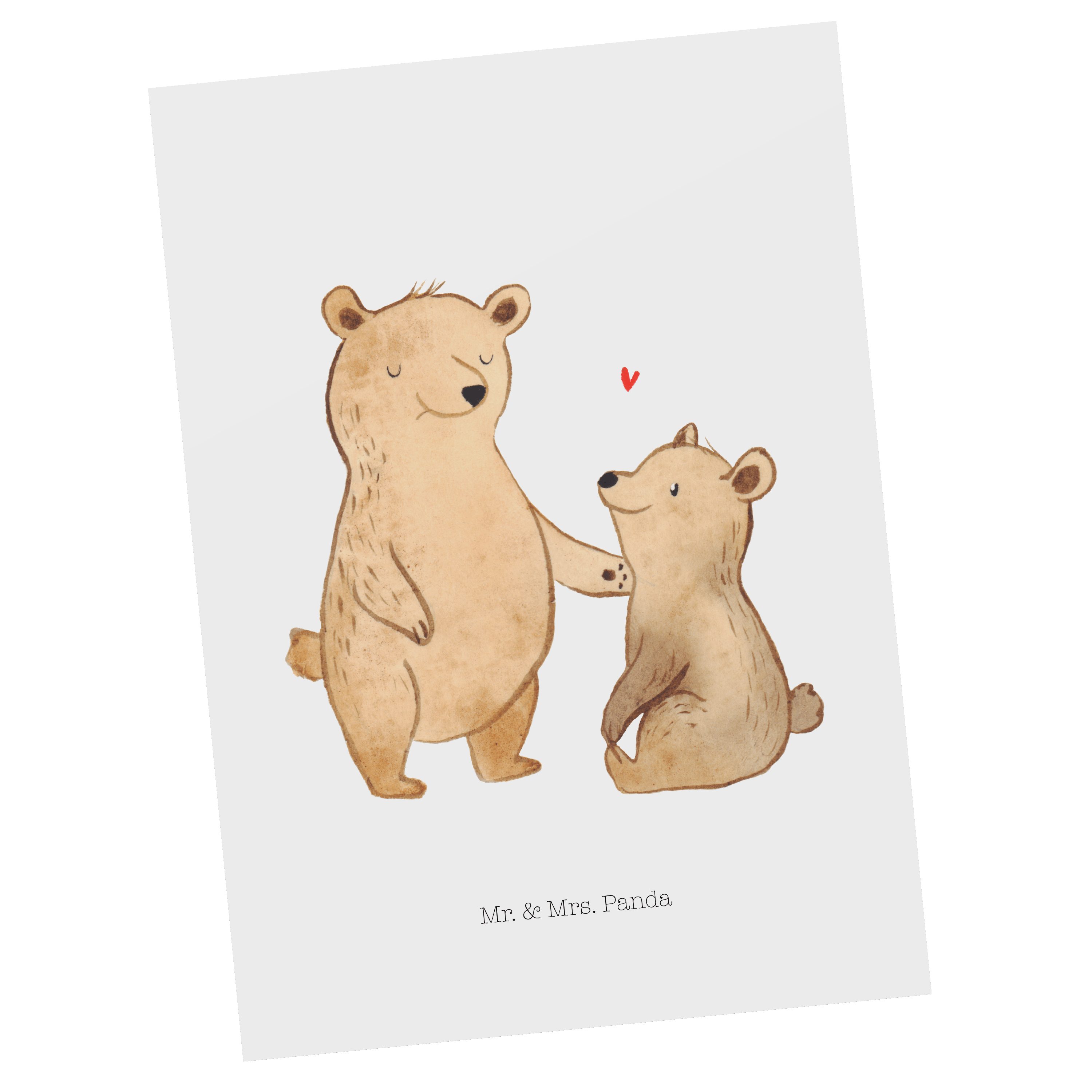 Mr. & Mrs. Panda Postkarte E Bär Großer Ansichtskarte, Bruder Weiß - Mama, Vatertag, - Geschenk