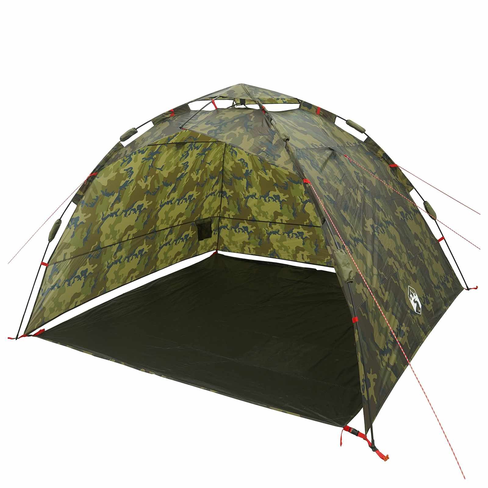 vidaXL Kuppelzelt Angelzelt mit Schnellverschluss 4 Personen Helles Camouflage, (1 tlg)