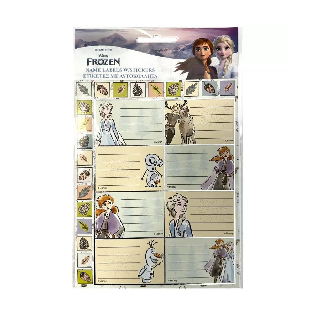 Disney Kreativset Disney Eiskönigin Notizbuchetikett mit Aufklebern, 16er Pack
