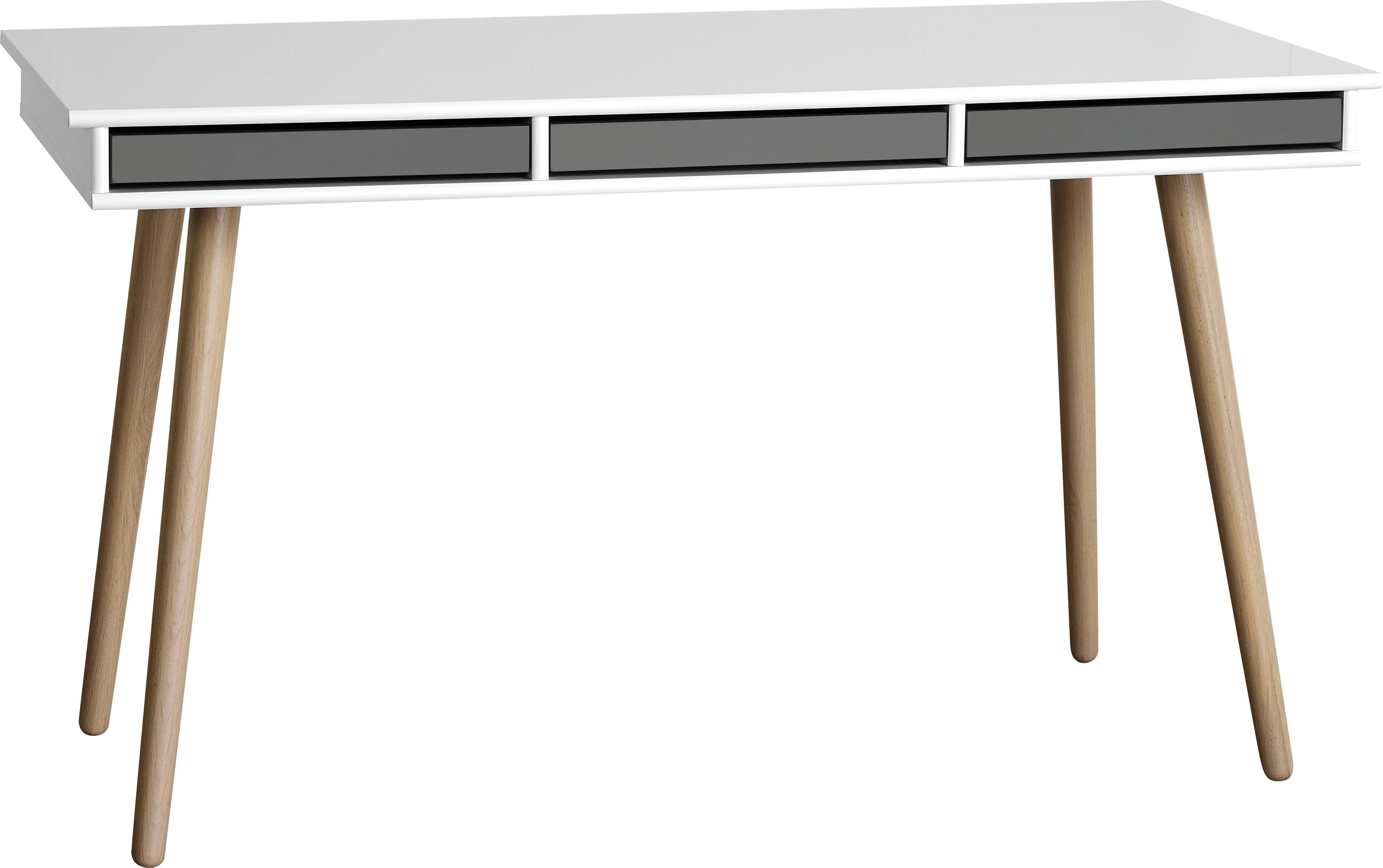 Hammel Furniture Schreibtisch Mistral Bürotisch, Arbeitstisch, Tisch, Computertisch, Holzbeinen, B: 137,4 cm, Designmöbel graphit
