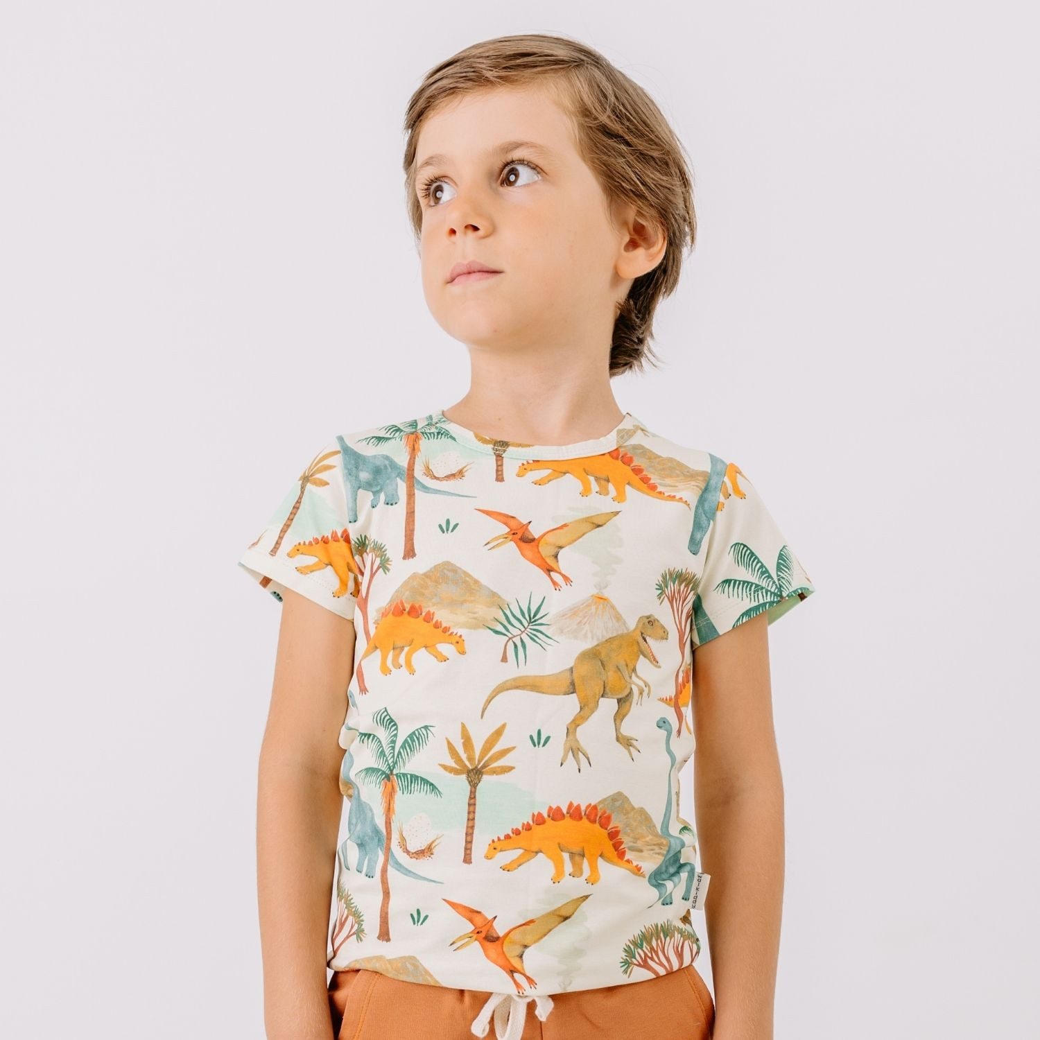Walkiddy T-Shirt Walkiddy Dinosaurier Kinder Bio Baumwolle GOTS Creme - Bio Baumwolle,GOTS, Kinderbekleidung,nachhaltige Klamotten