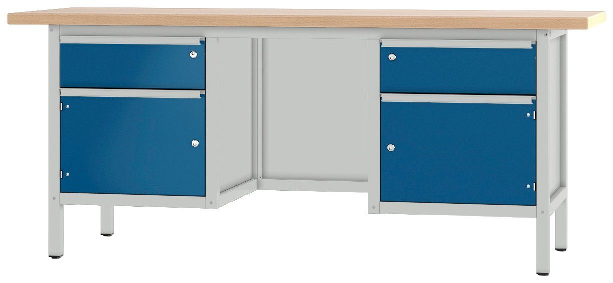 PADOR Werkbank 31 262, cm grau/blau 85,5x200 S Höhe/Länge