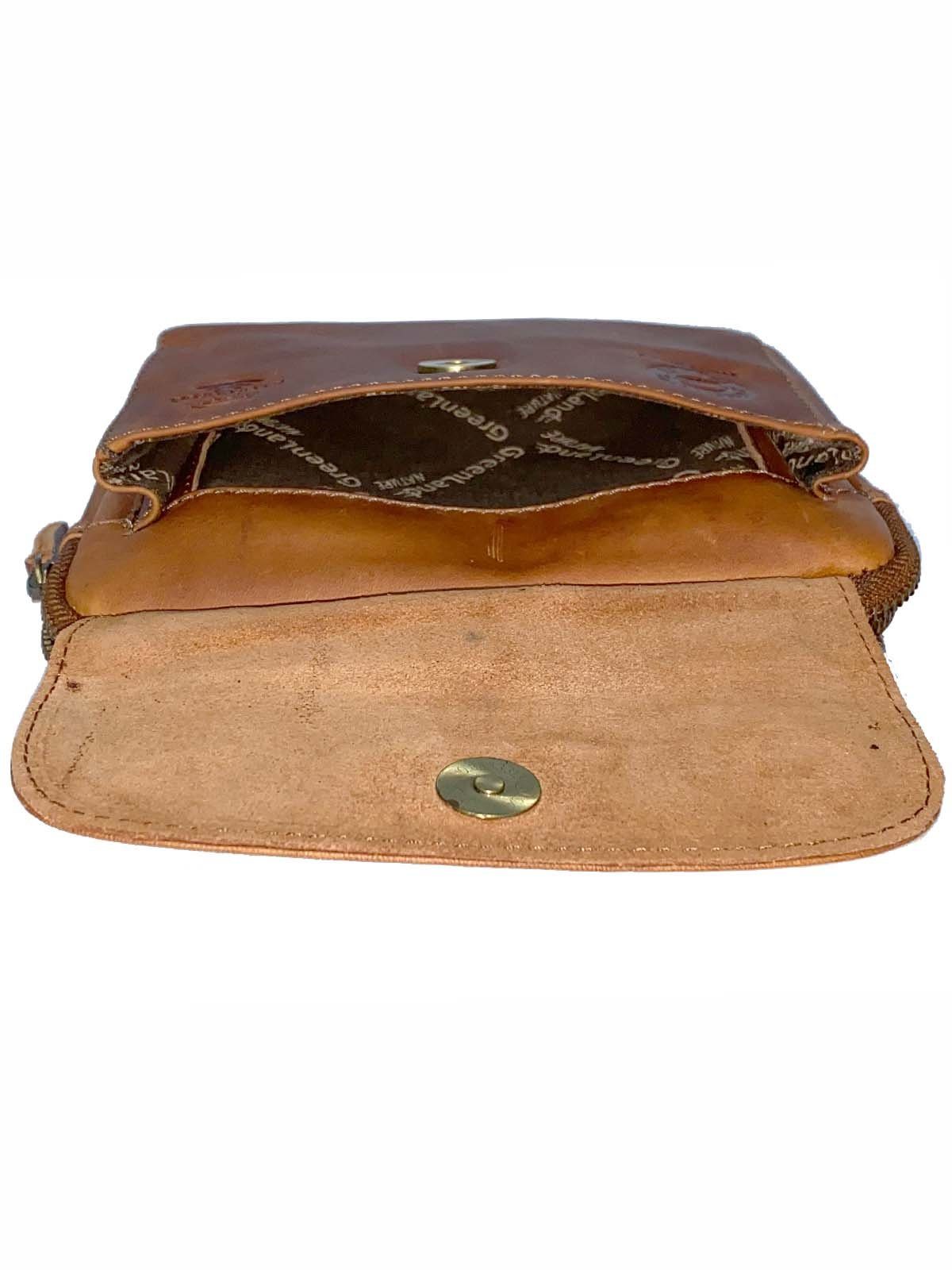 GreenLand Nature Gürteltasche GREENLAND Soft & Safe Gürteltasche RFID Fb.Cognac