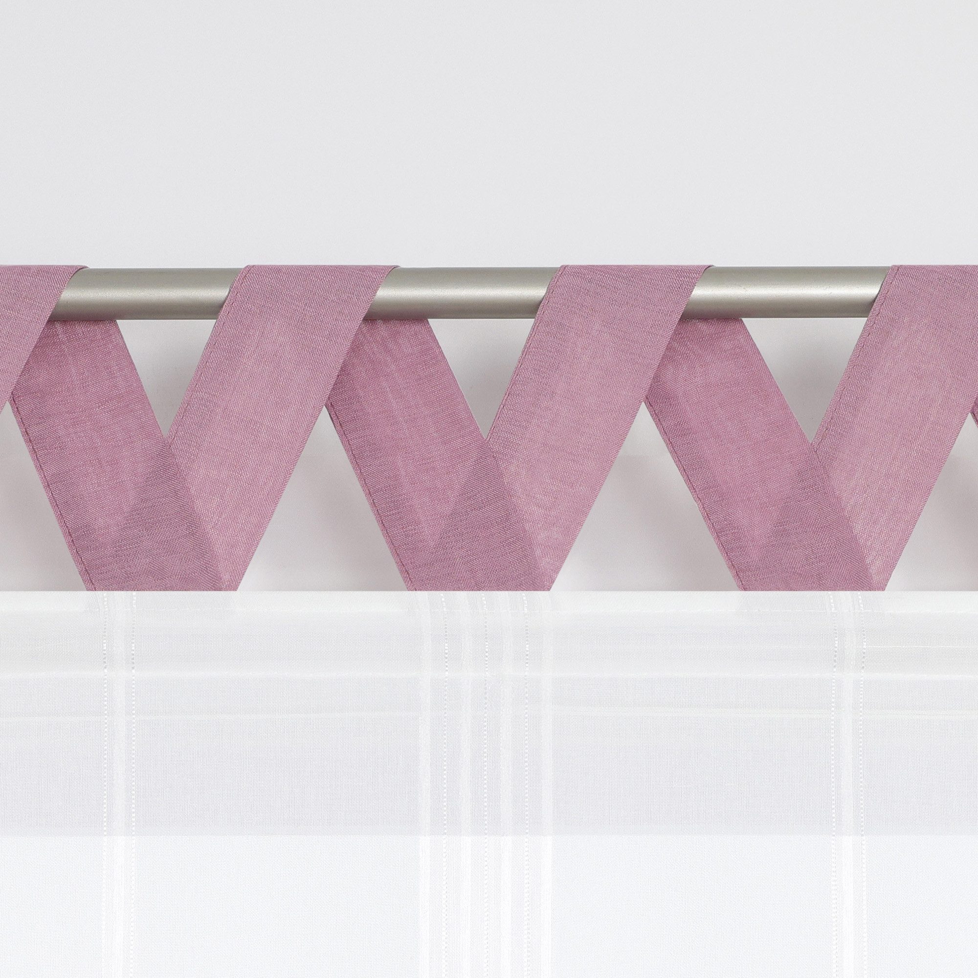 Delien Raffrollo Catrin, Leinenoptick mit V Schlaufen, abgesetzte Blende