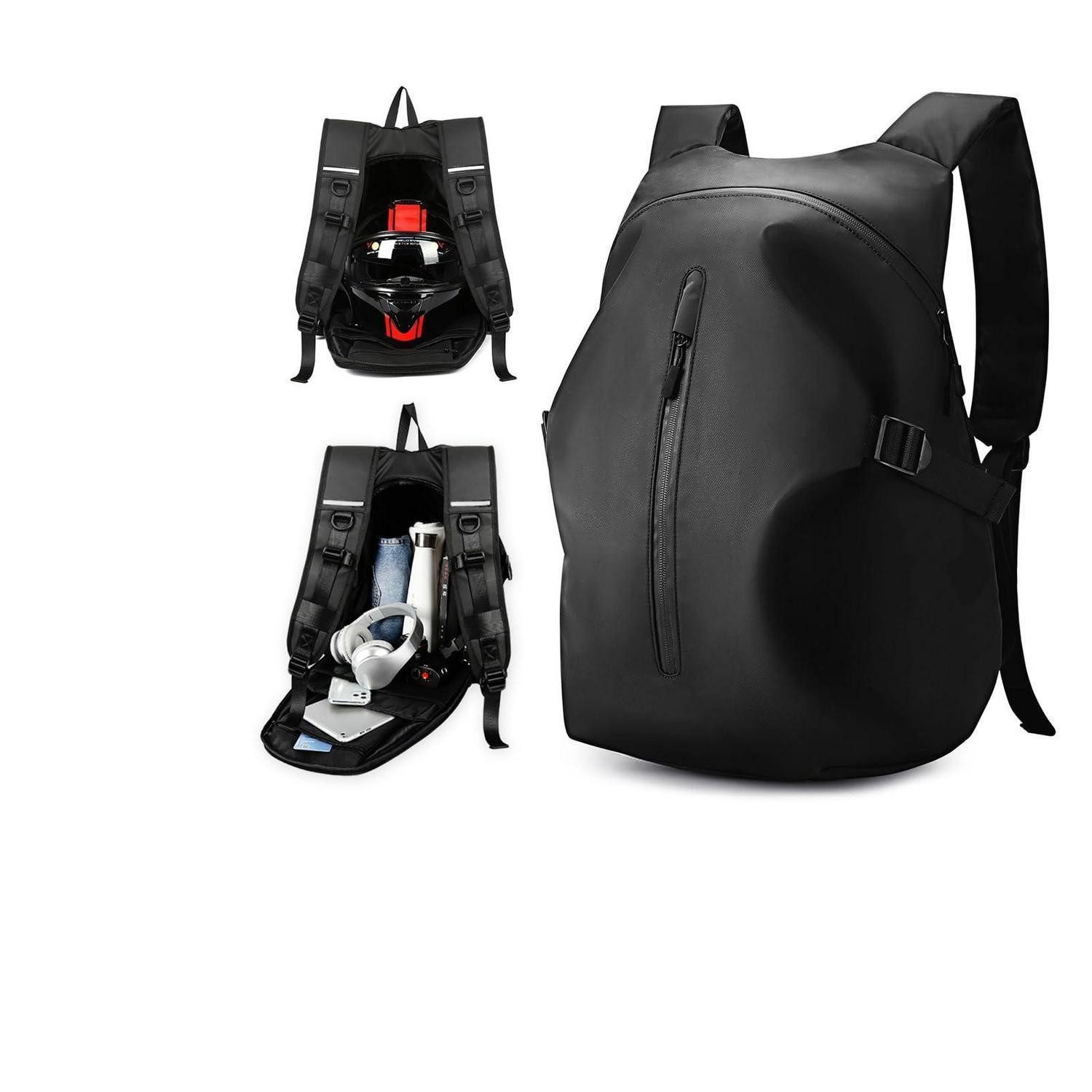 LuxusKollektion Rucksack Motorrad Rucksack Wasserdicht Helm Herren Damen Schwarz A-schwarz L