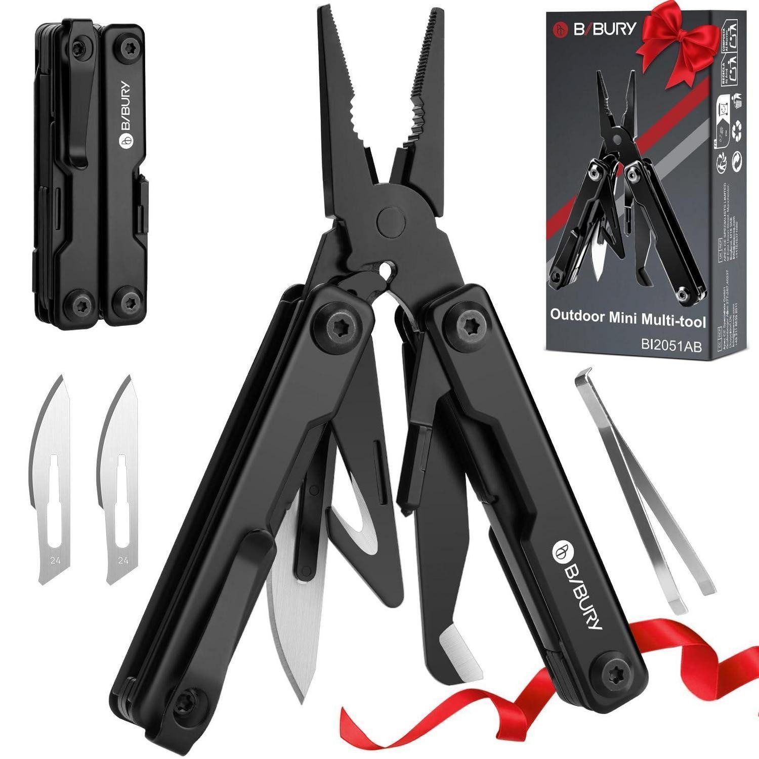 LuxusKollektion Multitool Mini Multitool Zange 10-in-1 Schwarz, (1 St)