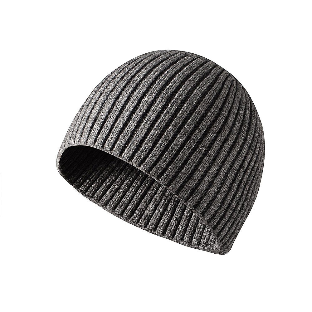 SCOHEAD Strickmütze Klassische mütze für Herbst & Winter (1-St., Weich & Stretchy, Atmungsaktiv, BeanieHerren) Warme Wintermütze Grau