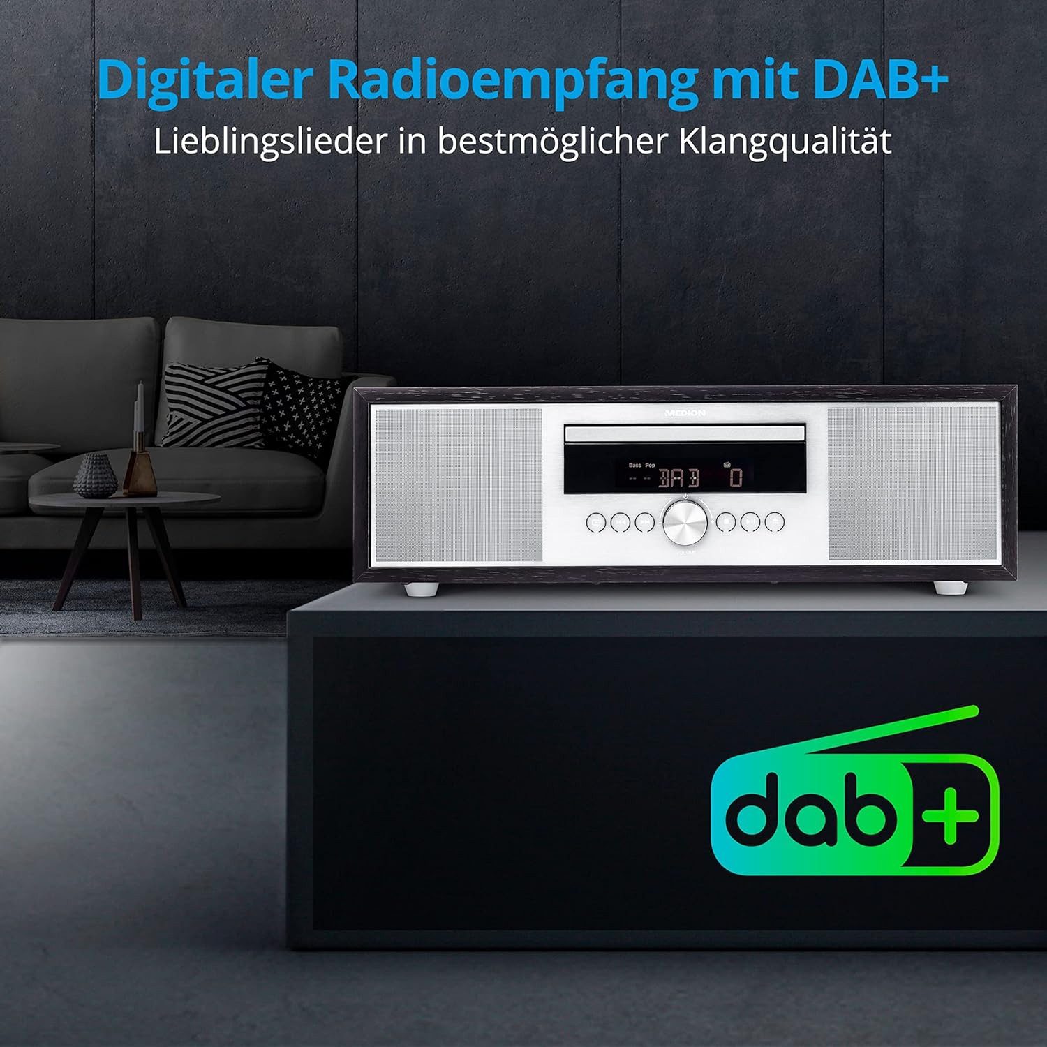 Medion® Medion MD44125 All-in-One Kompaktanlagen DAB+, CD, MP3, Radio, USB Digitalradio (DAB) (Digitalradio (DAB), AM/FM, DAB+, MW/UKW RDS, 15 W)
