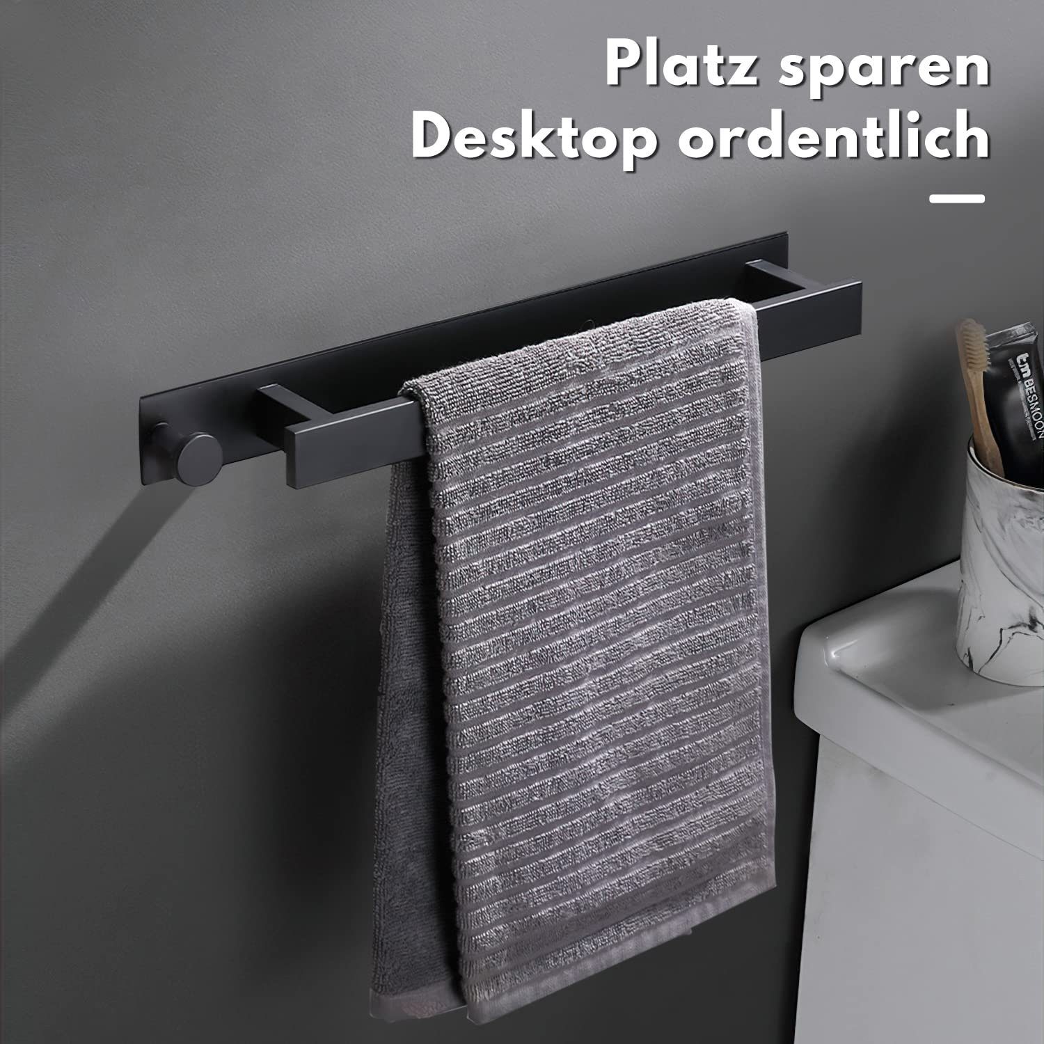 Edelstahl Bad Haken MDHAND Küche 40cm Ohne für mit und Bohren Handtuchhalter, Handtuchhalter