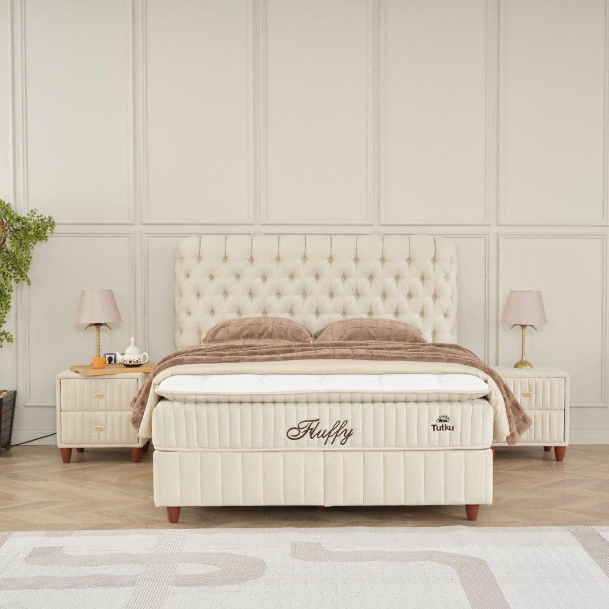 gowoll Boxspringbett mit Matratze mit Topper Comfort Bett Set Doppelbett, Polsterbett (Set, 4-St., Boxbett 140x200 Stauraum 140x200), boxspringbett mit nachttisch komplett