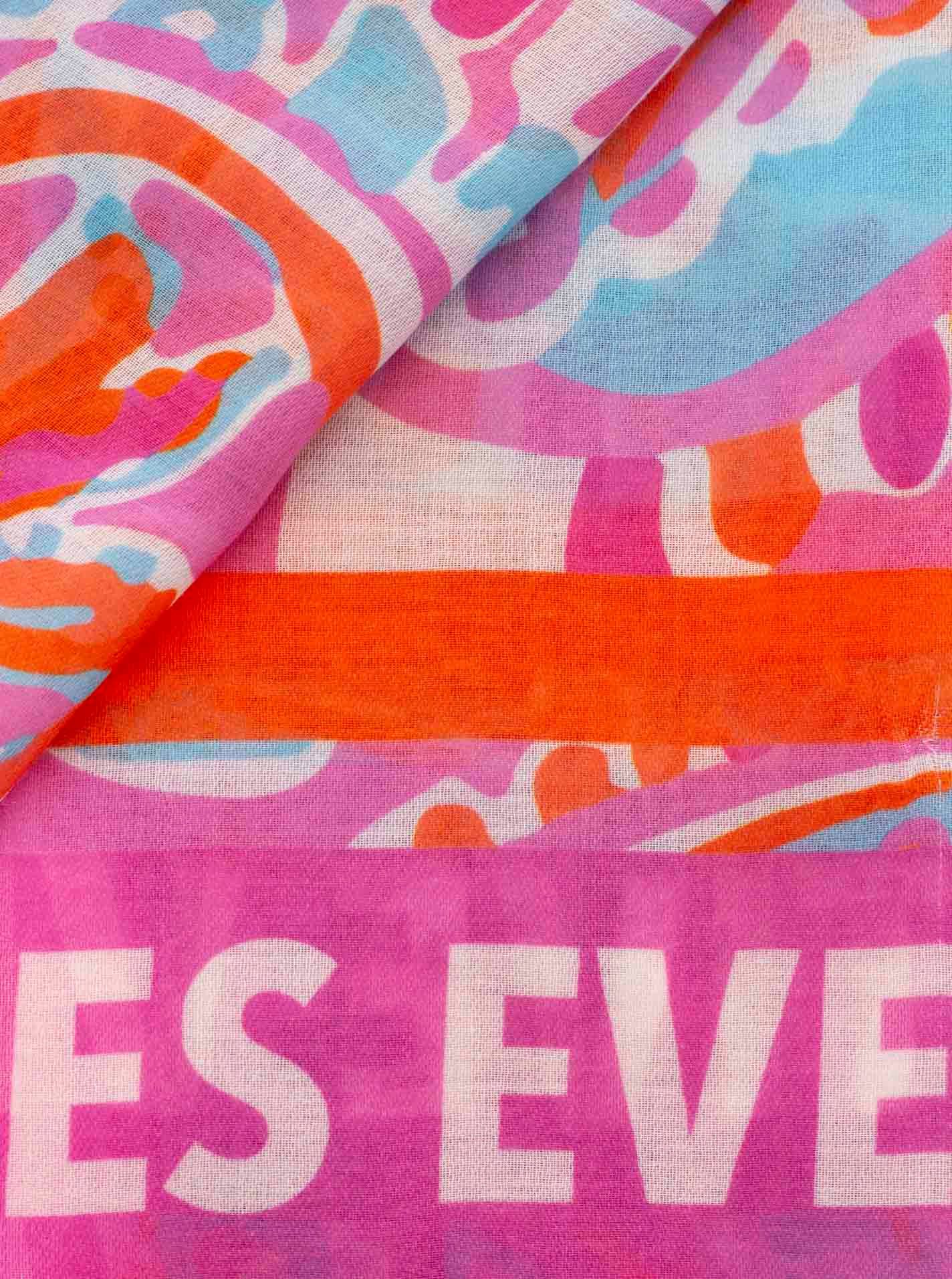 Zwillingsherz Modeschal "Paisley", transparent, aquarell Print, Schriftzug