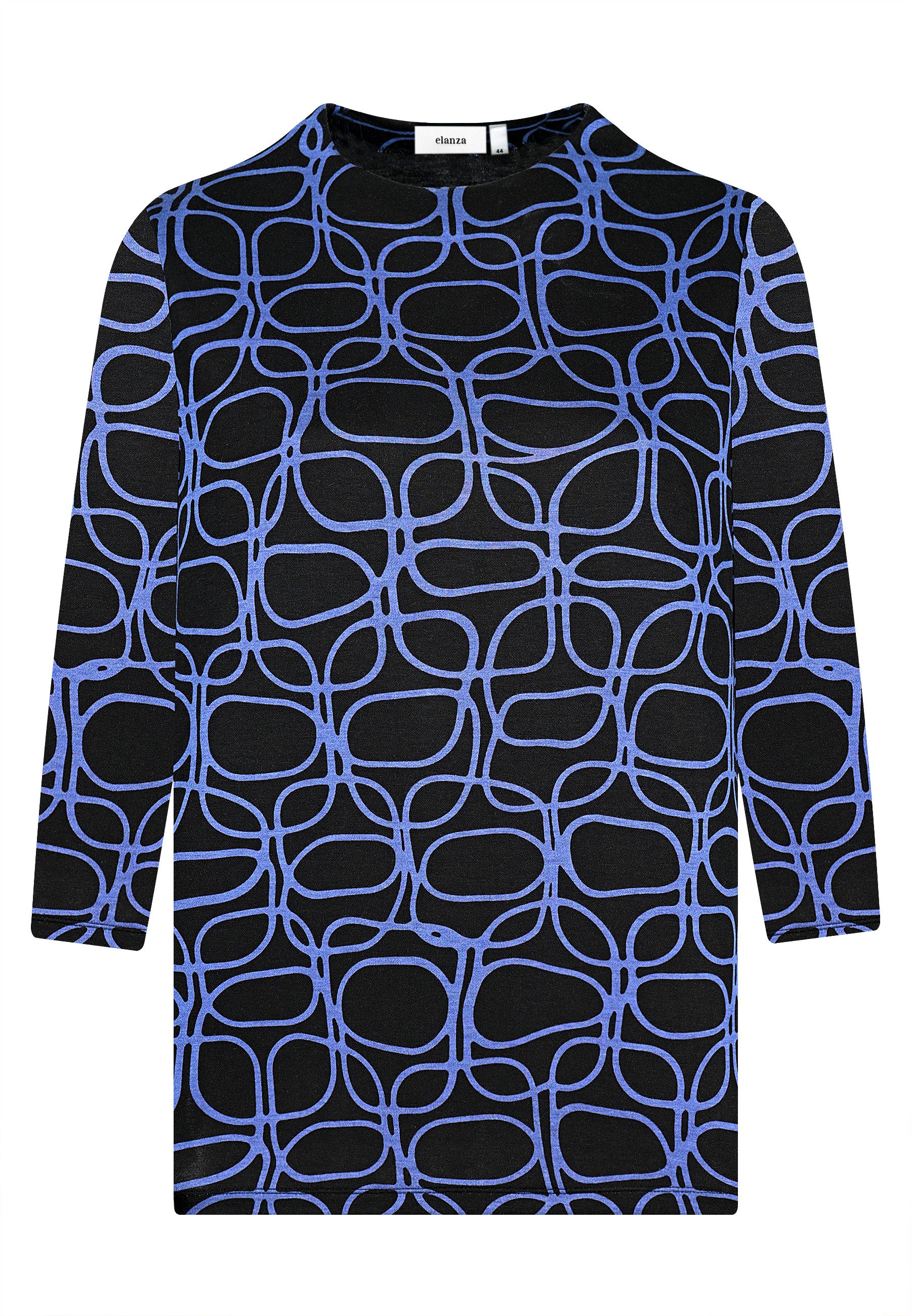 elanza T-Shirt Shirt mit Grafik-Print in Blau/Schwarz (1-tlg)